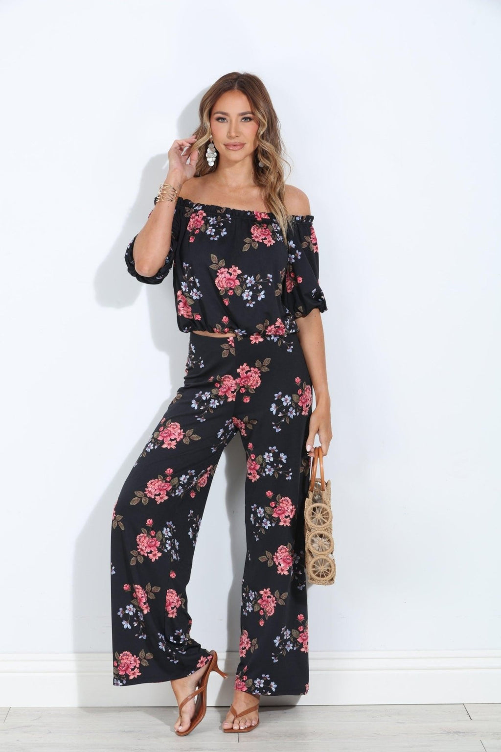 Dylan Off the Shoulder Mom Cropped Top