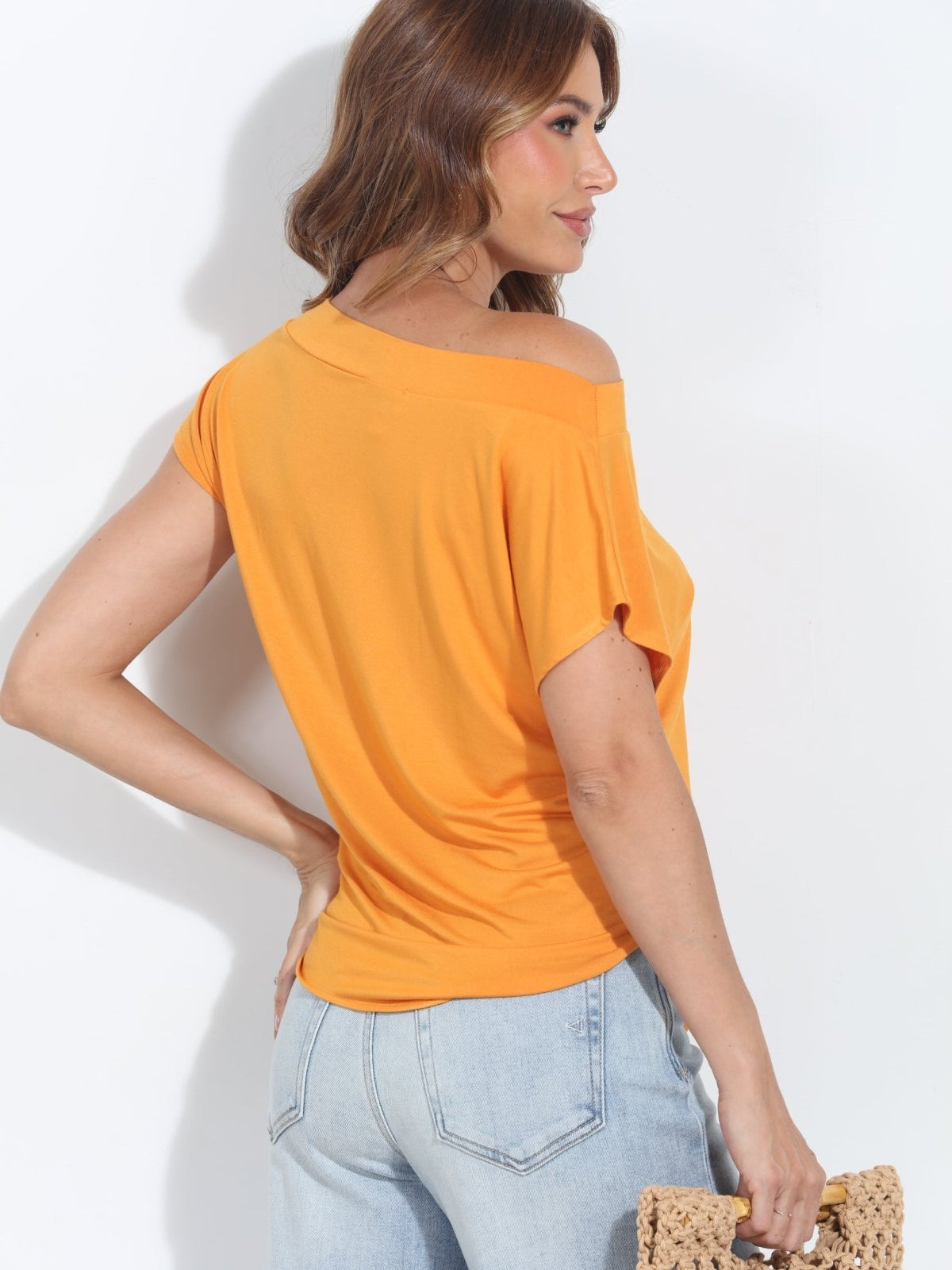 Cheddar Cupro Front Tie Top