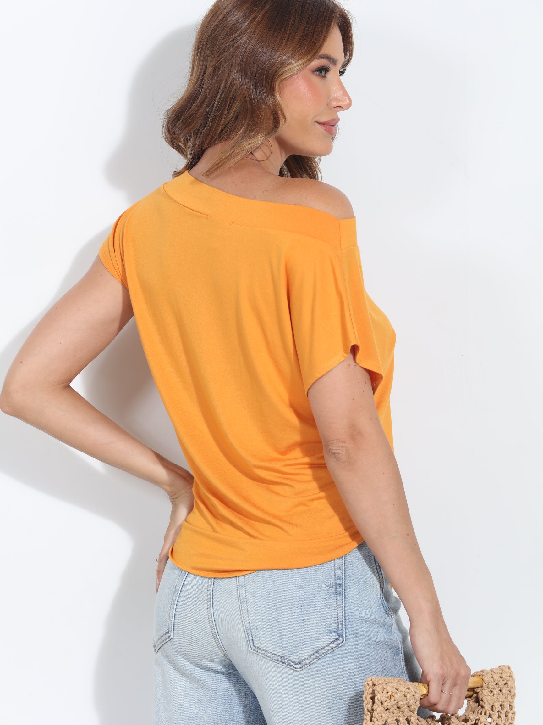 Cheddar Cupro Front Tie Top