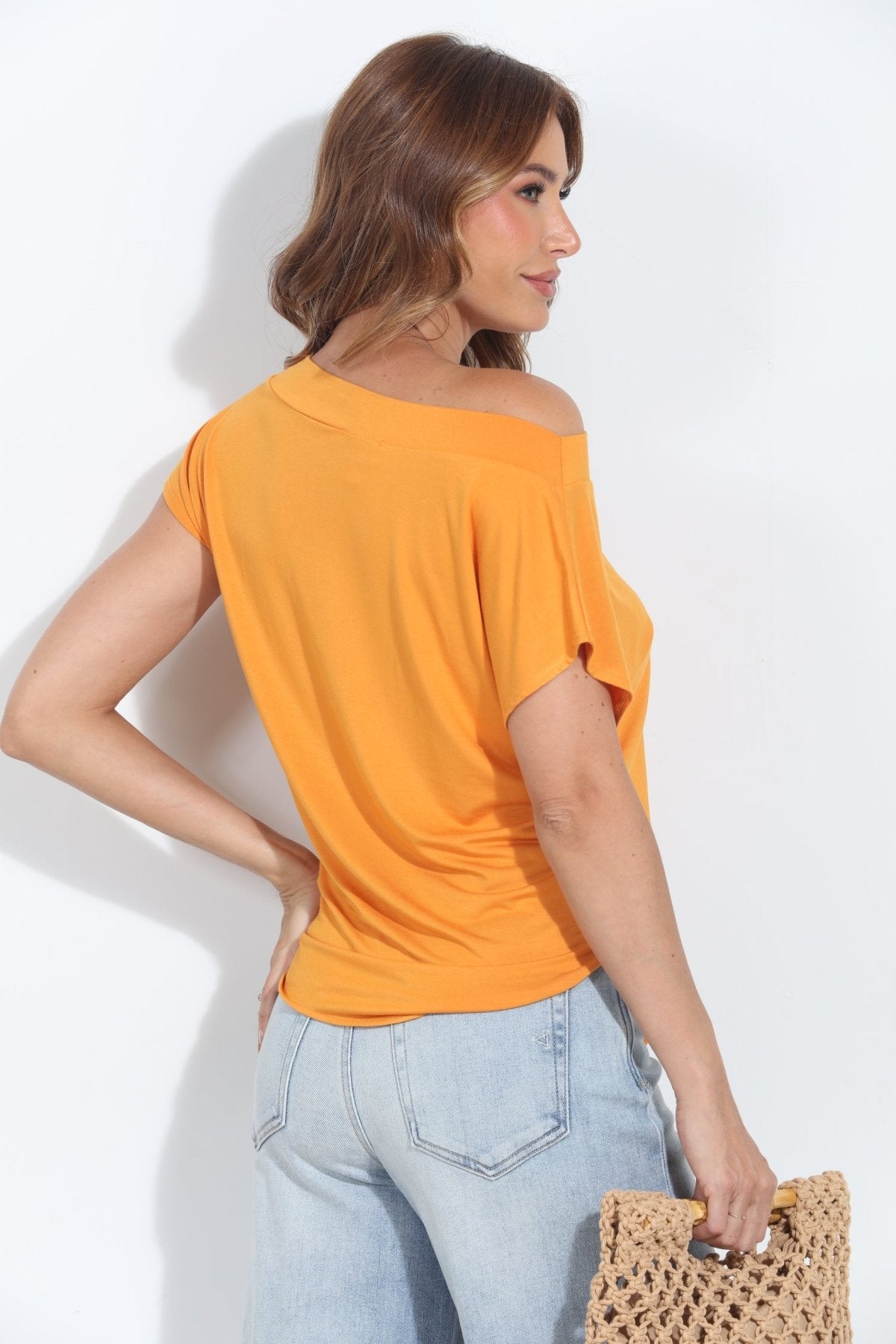 Cheddar Cupro Front Tie Top