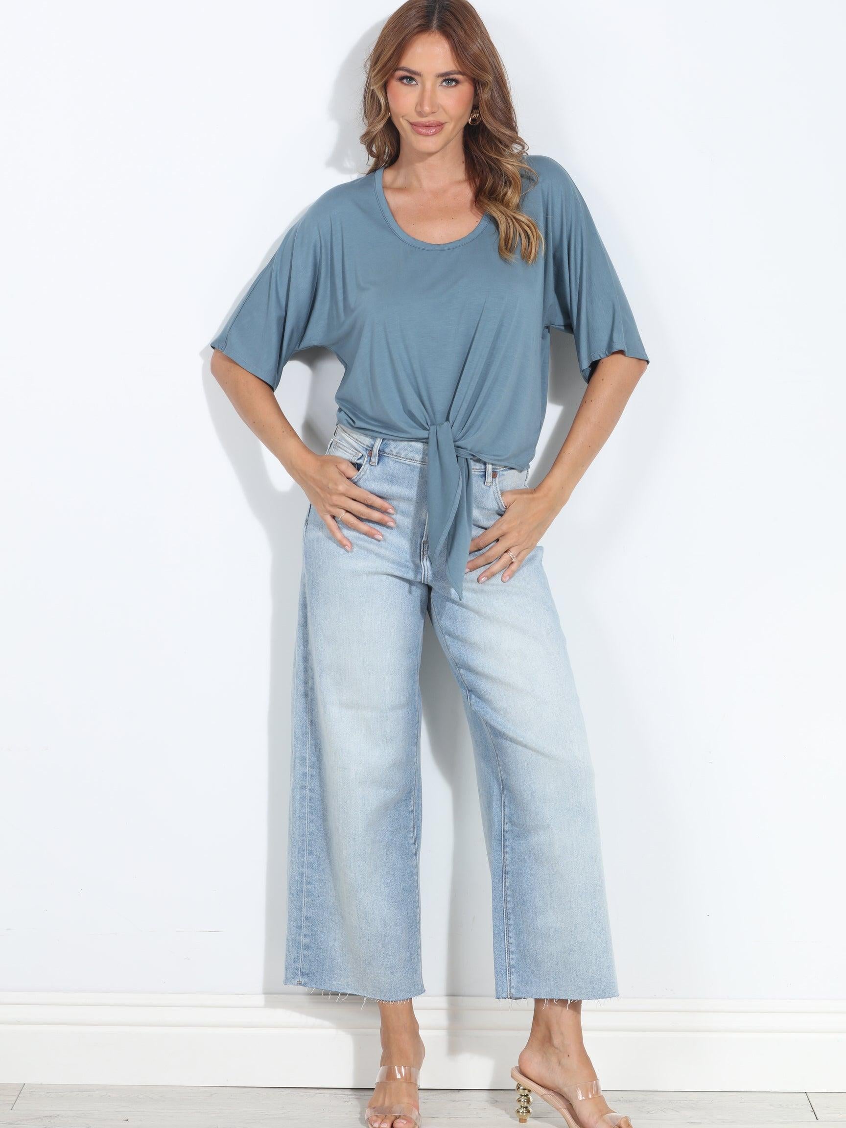Seablue Cupro Tie Tee-BEST SELLER