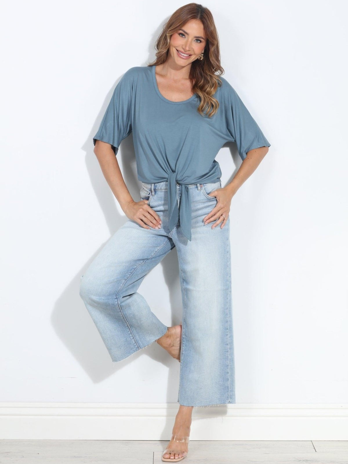 Seablue Cupro Tie Tee-BEST SELLER