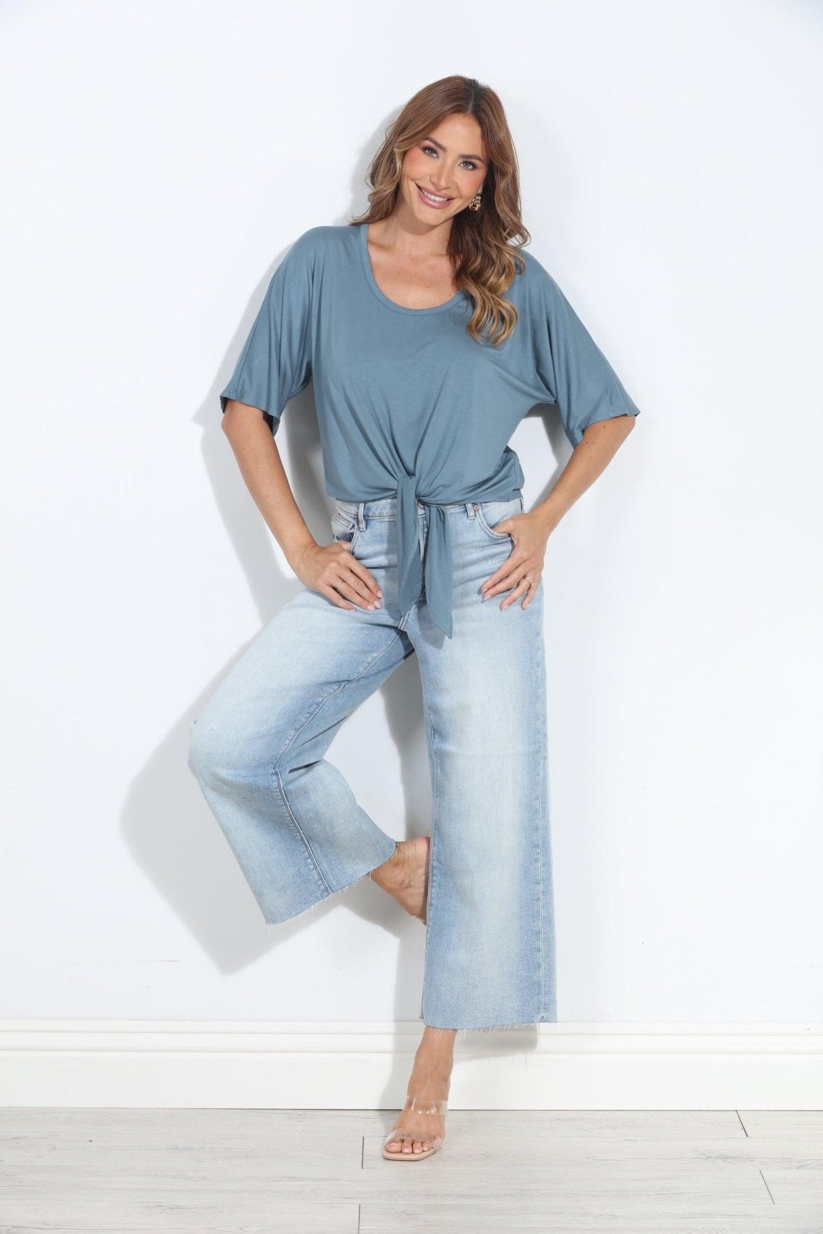 Seablue Cupro Tie Tee-BEST SELLER