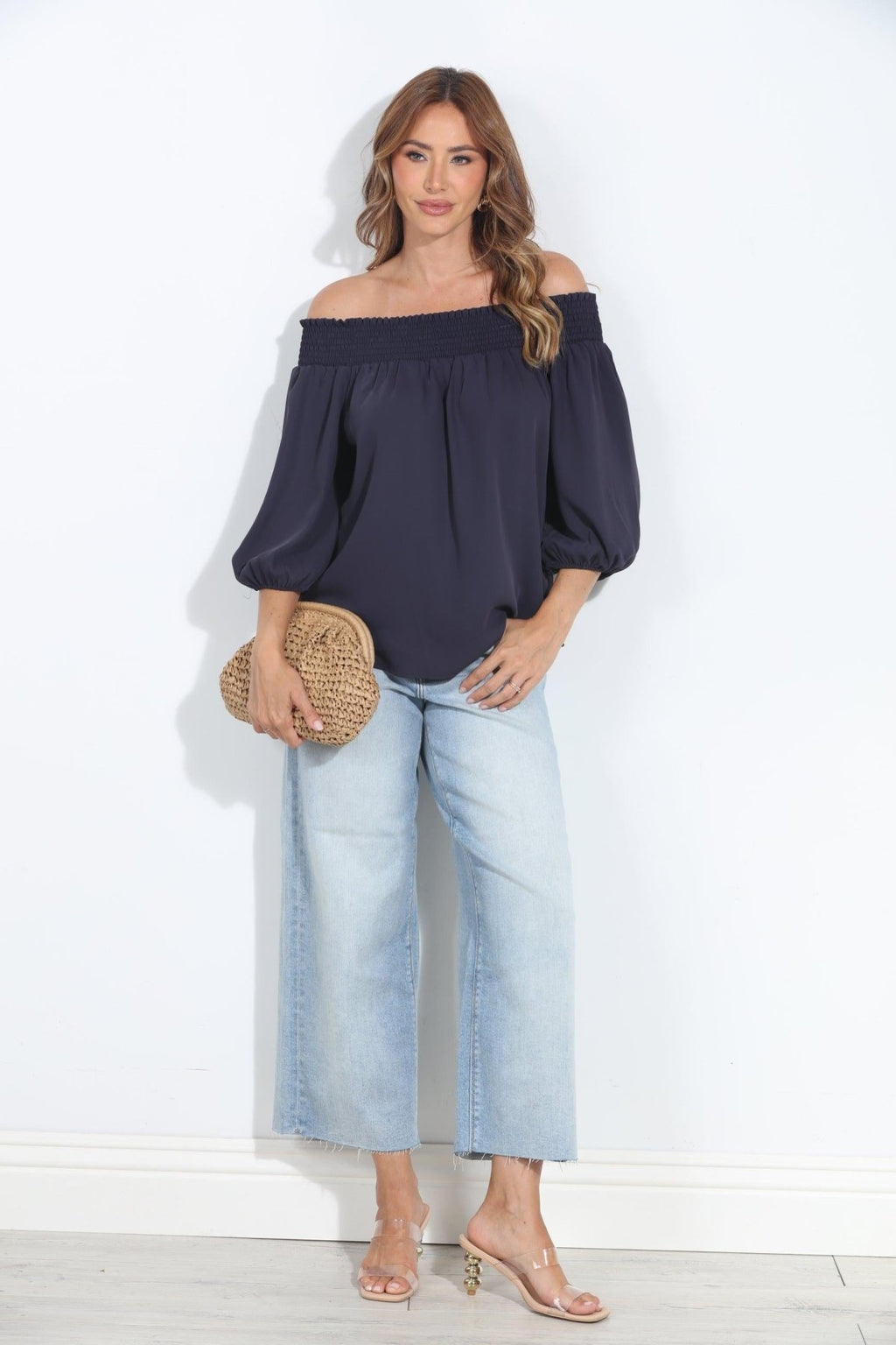 Navy Politan OTS Blouse-FINAL SALE