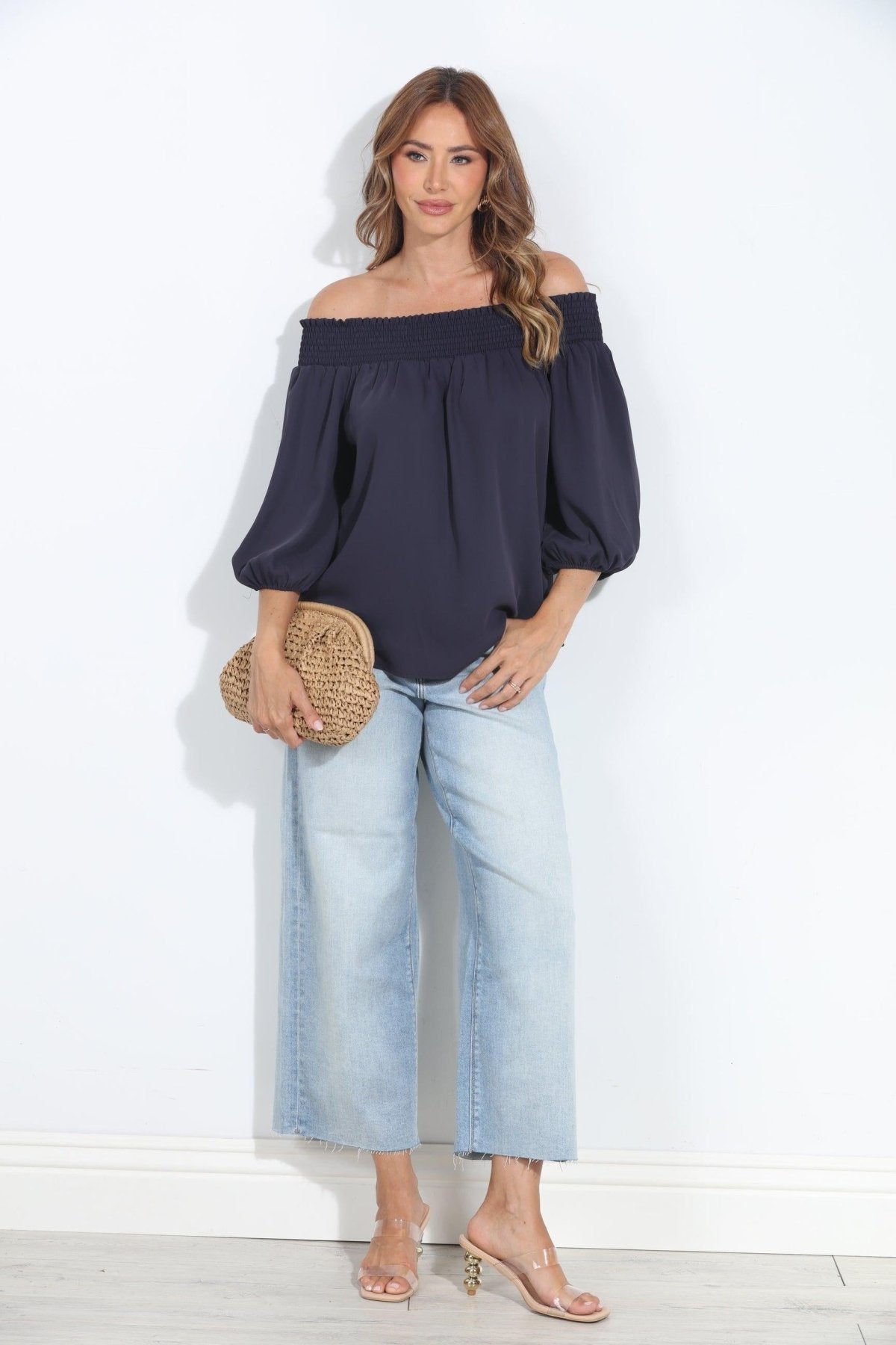 Navy Politan OTS Blouse-FINAL SALE