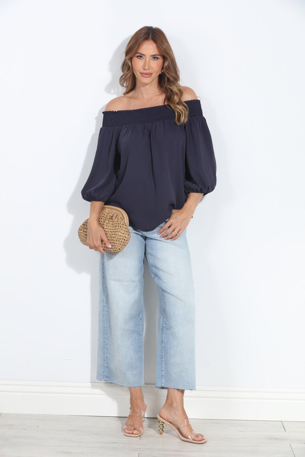 Navy Politan OTS Blouse-FINAL SALE
