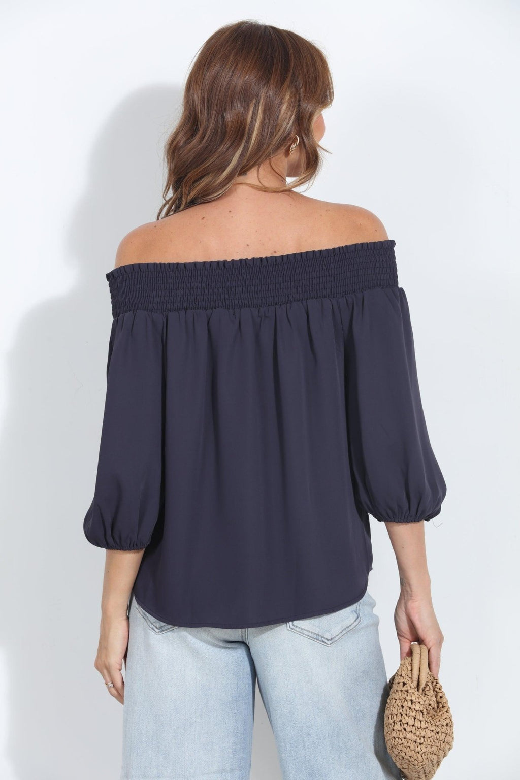 Navy Politan OTS Blouse-FINAL SALE