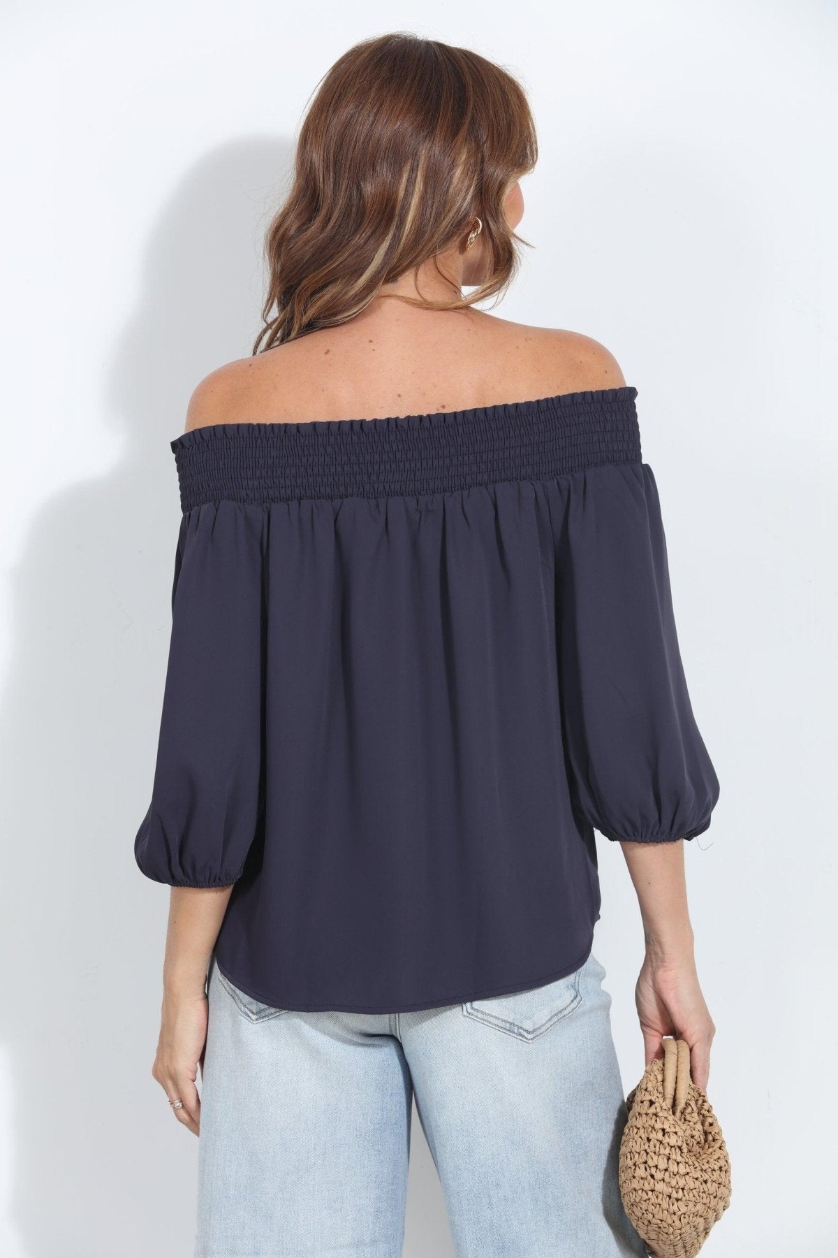 Navy Politan OTS Blouse-FINAL SALE