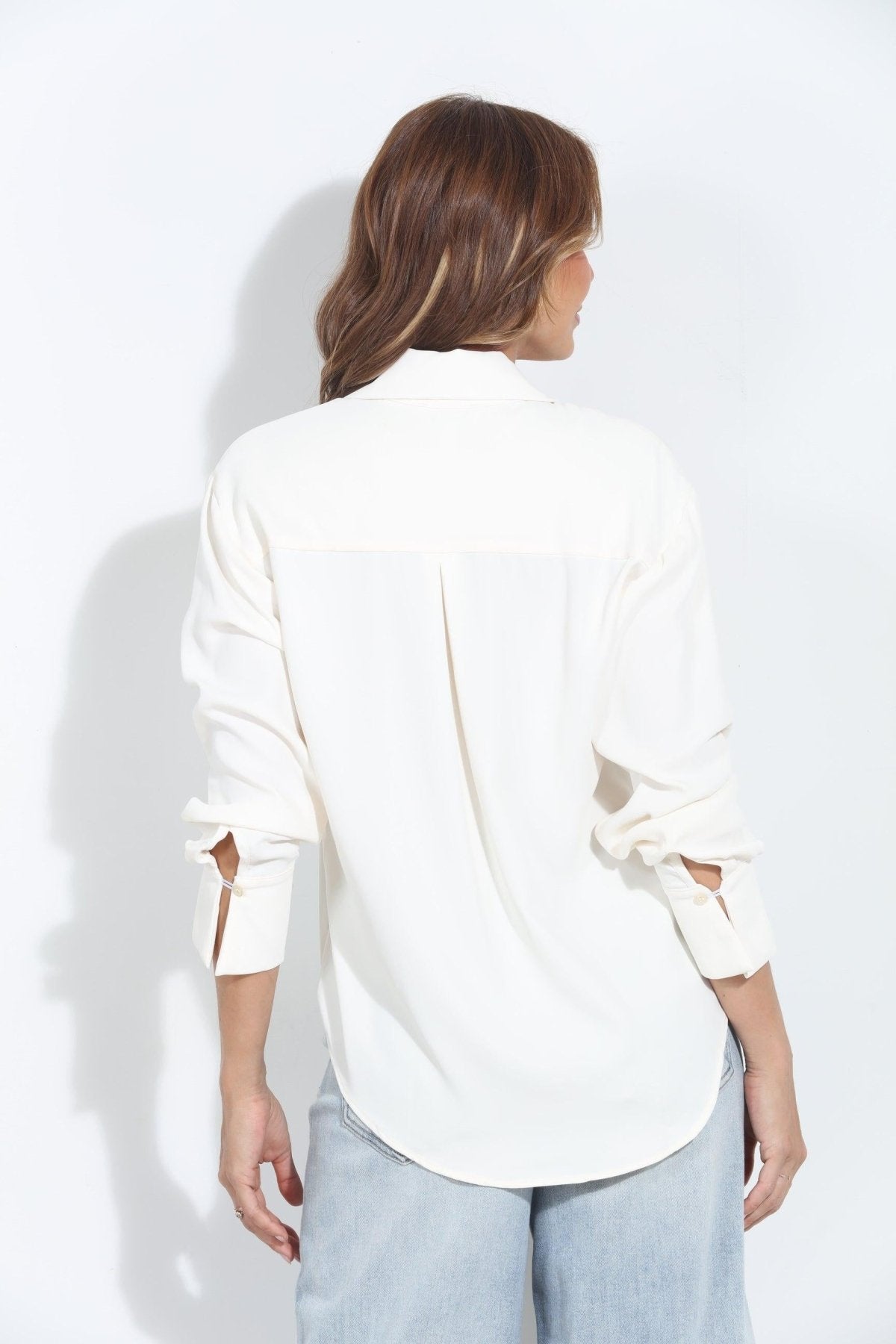 Ivory Politan Button Blouse-BEST SELLER