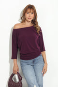 Eggplant Shirred Waist Top