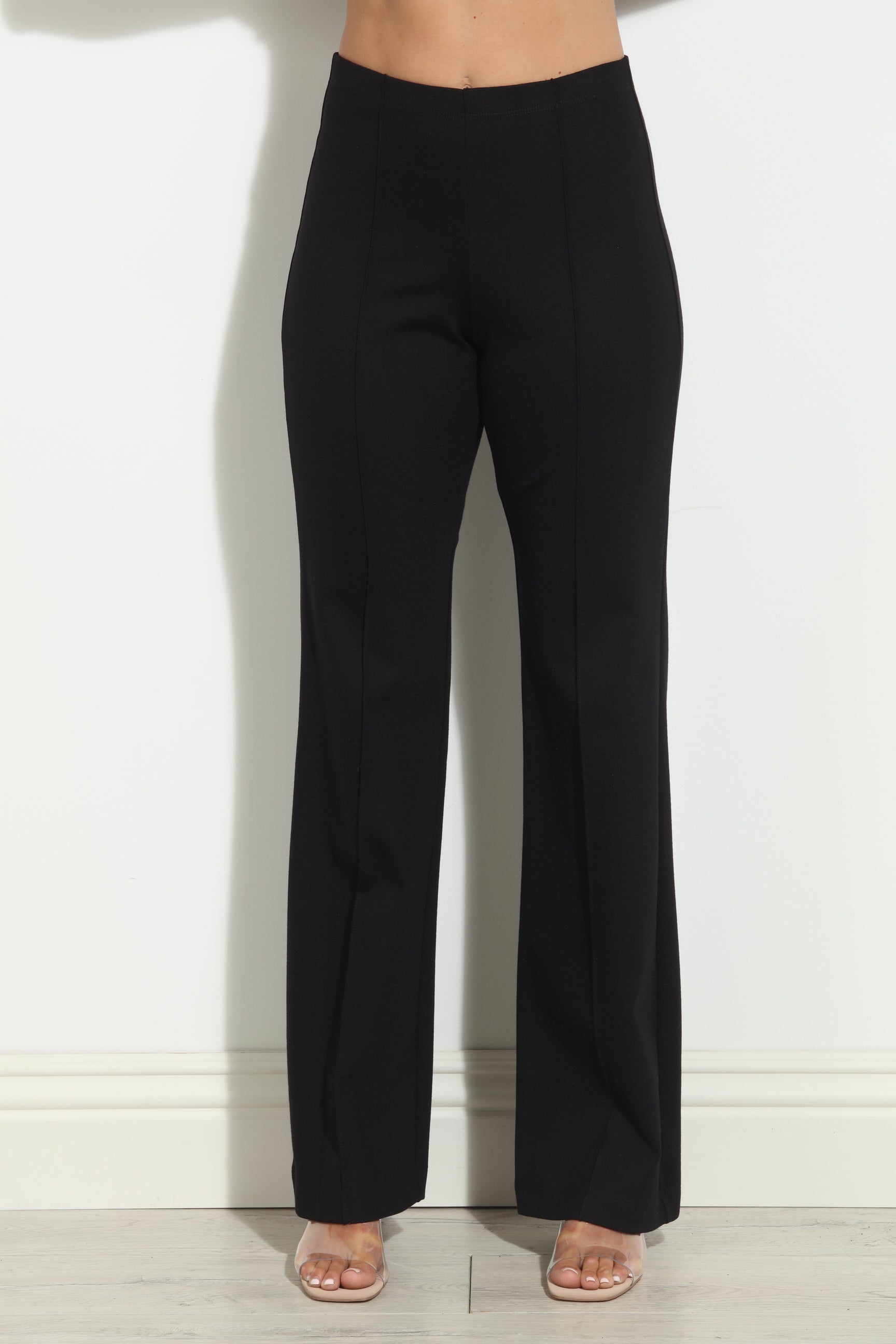 Black Ponti Flare Leg Pants-BEST SELLER