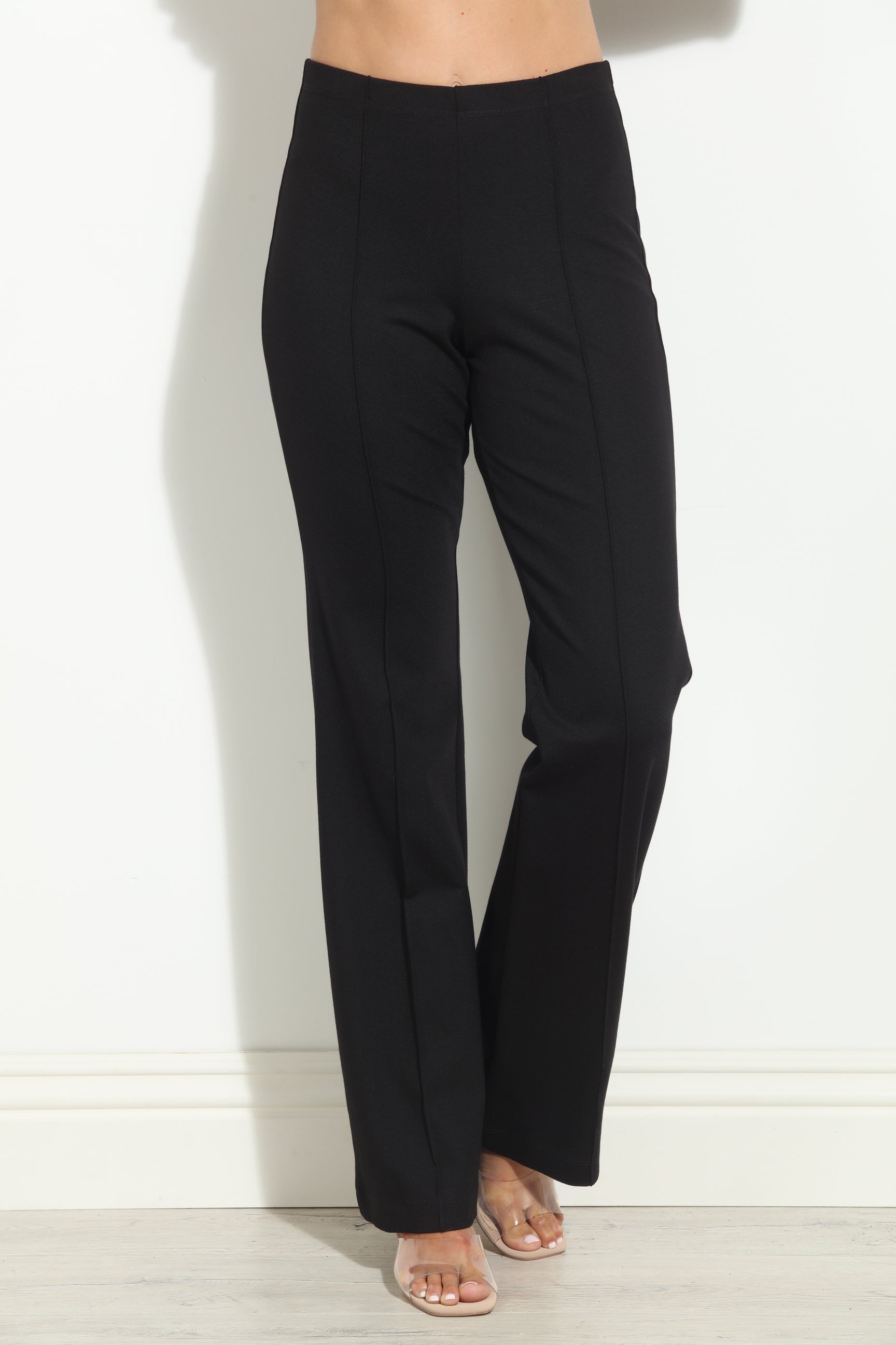 Black Ponti Flare Leg Pants-BEST SELLER