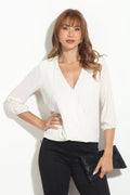 Buff Surplice Blouse-BEST SELLER