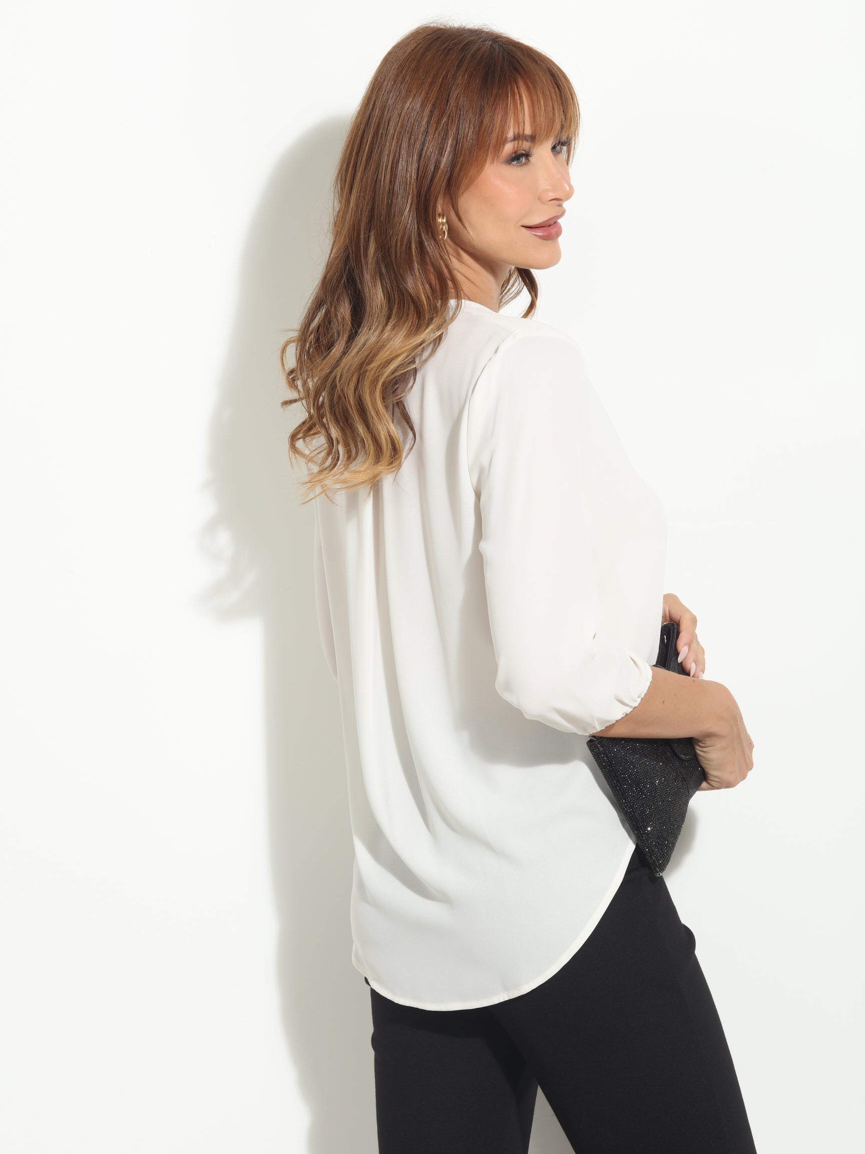 Buff Surplice Blouse-BEST SELLER