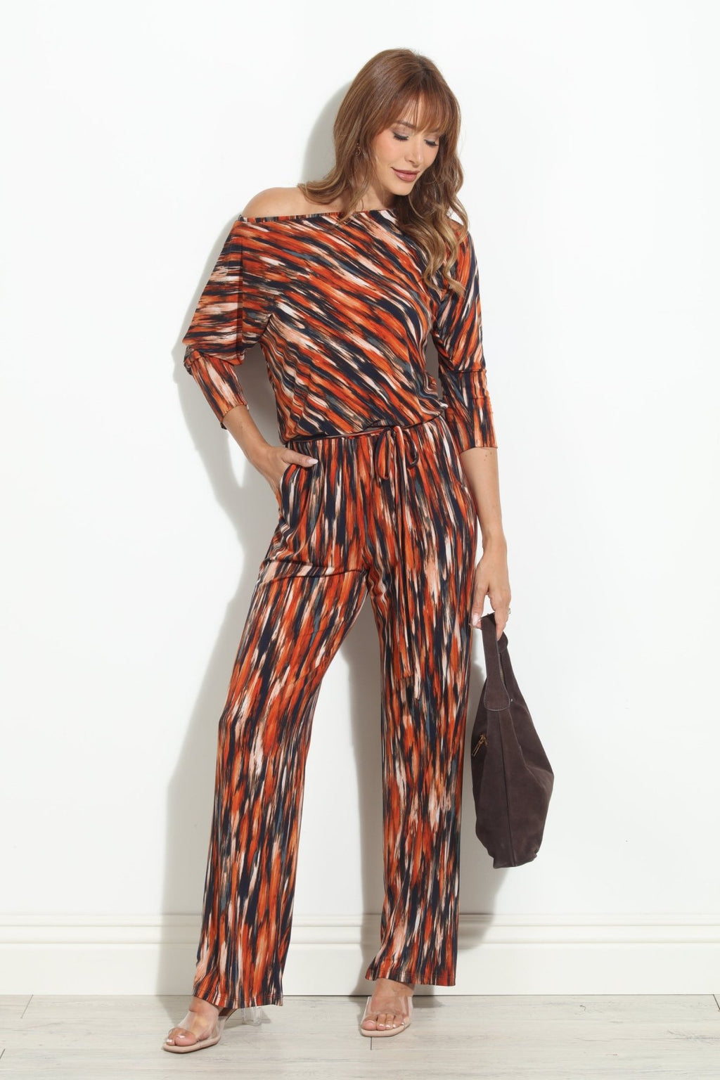 Donatella 3/4 Sleeve ITY Jumpsuit-Zion