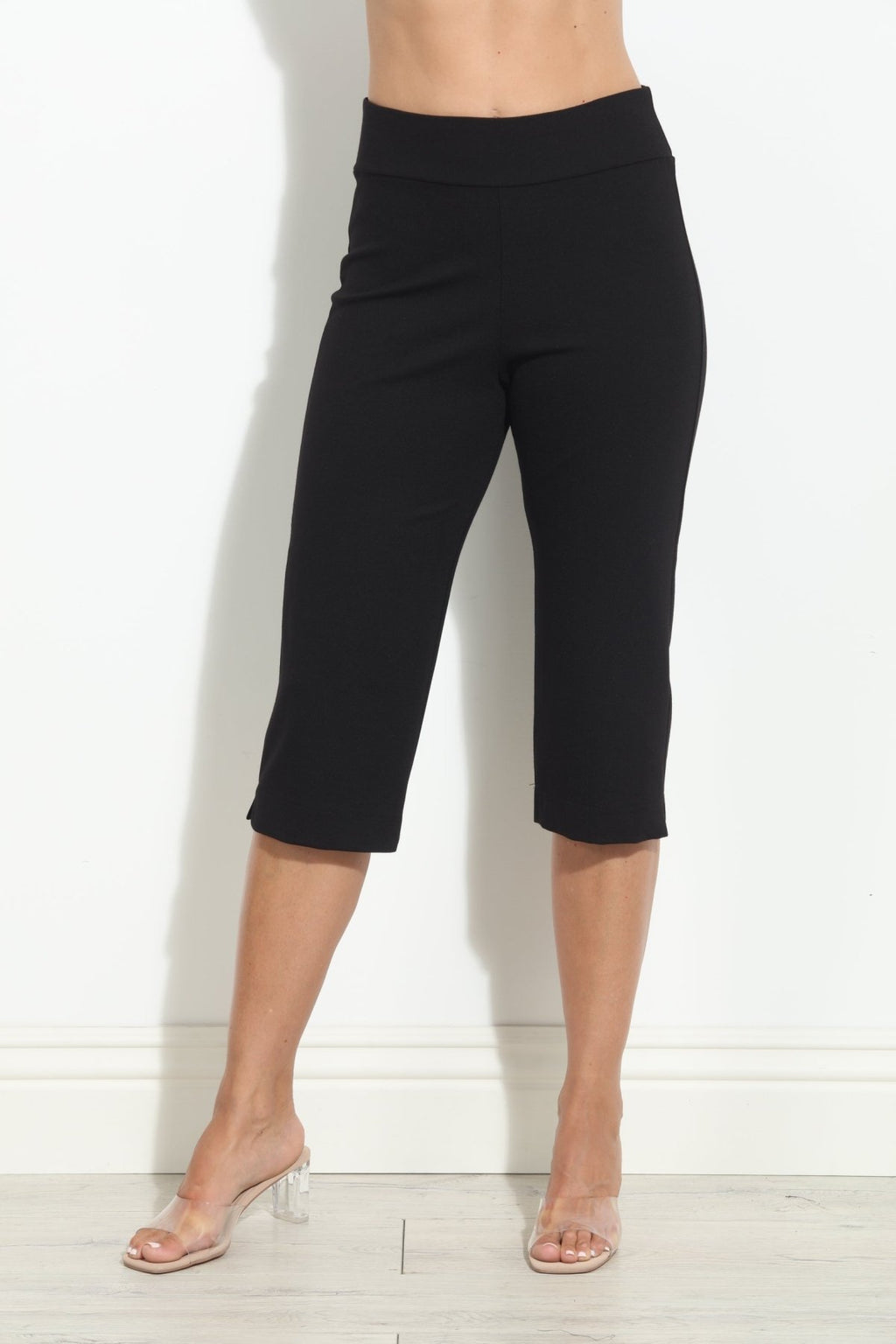 Black Stretch Ponti Capri Pant-FINAL SALE