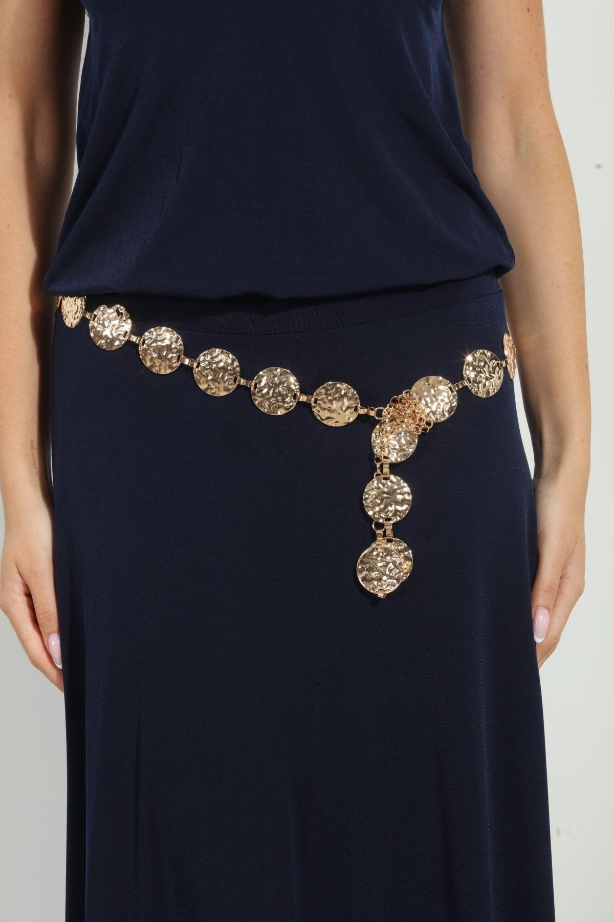 Rose Gold Hammered Pendant Belt-BEST SELLER