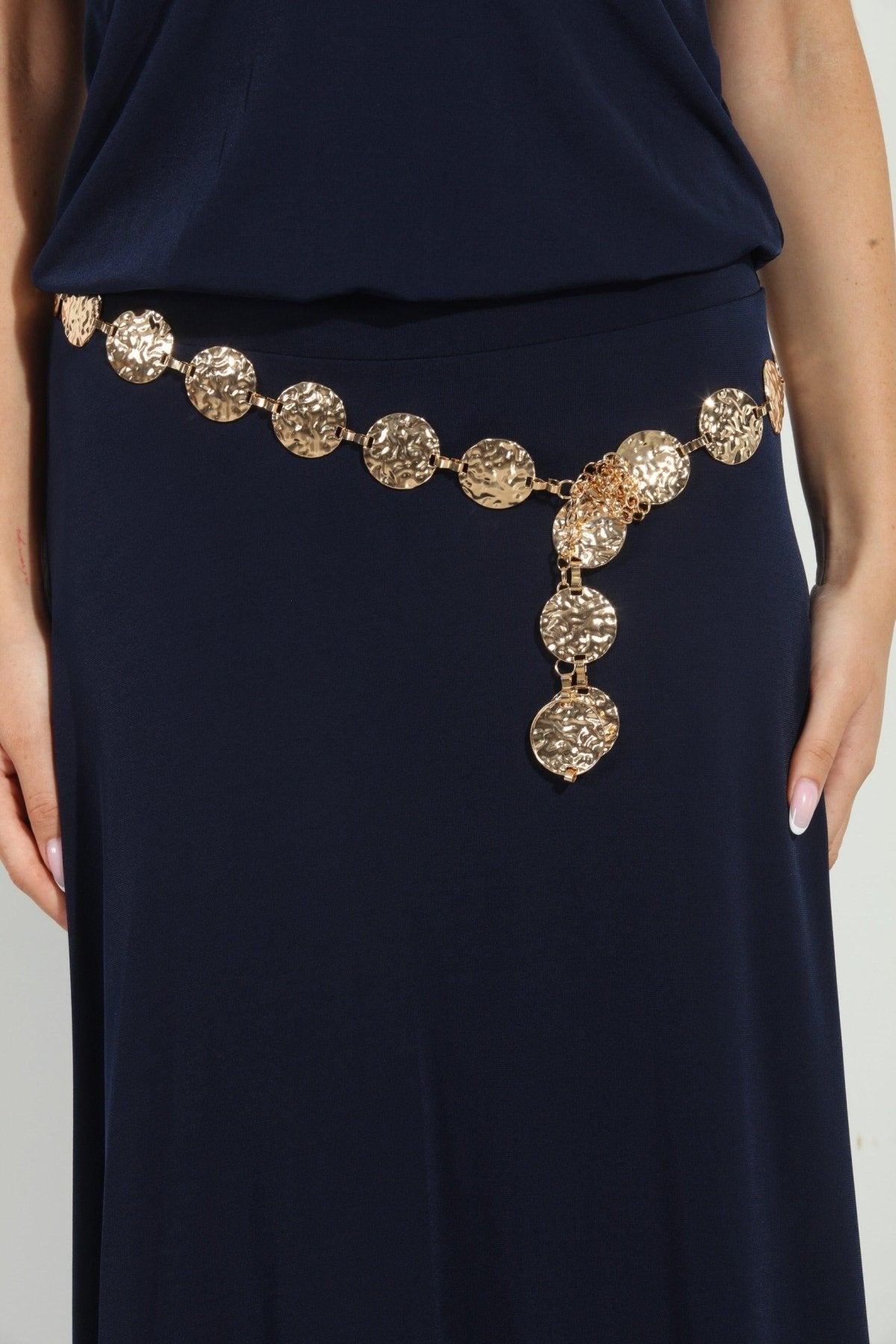 Rose Gold Hammered Pendant Belt-BEST SELLER