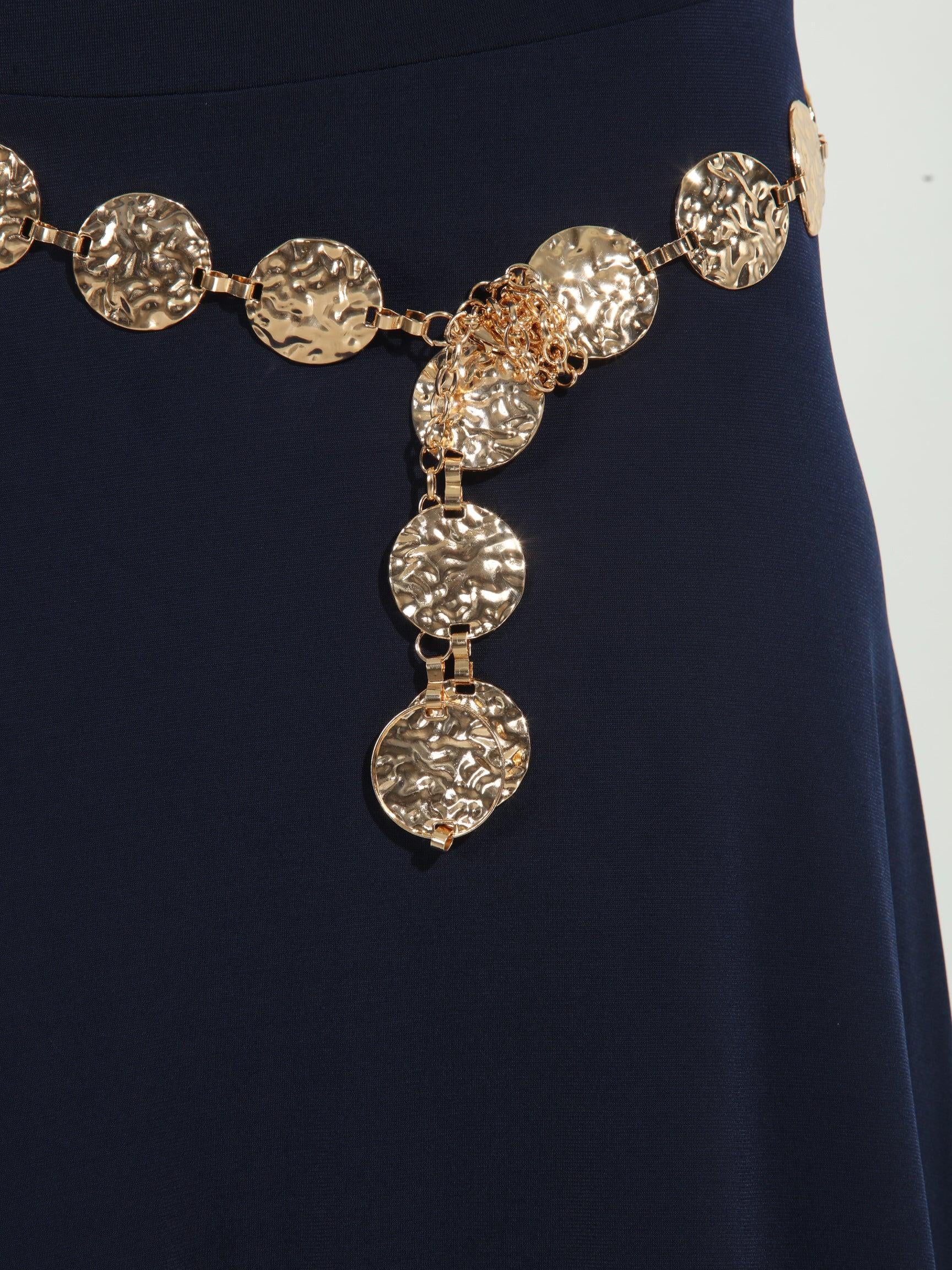 Rose Gold Hammered Pendant Belt-BEST SELLER