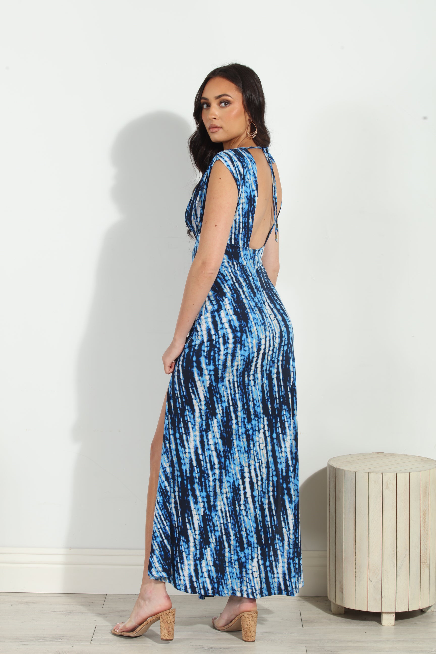 Ryleigh Stretch Deep V Maxi Dress