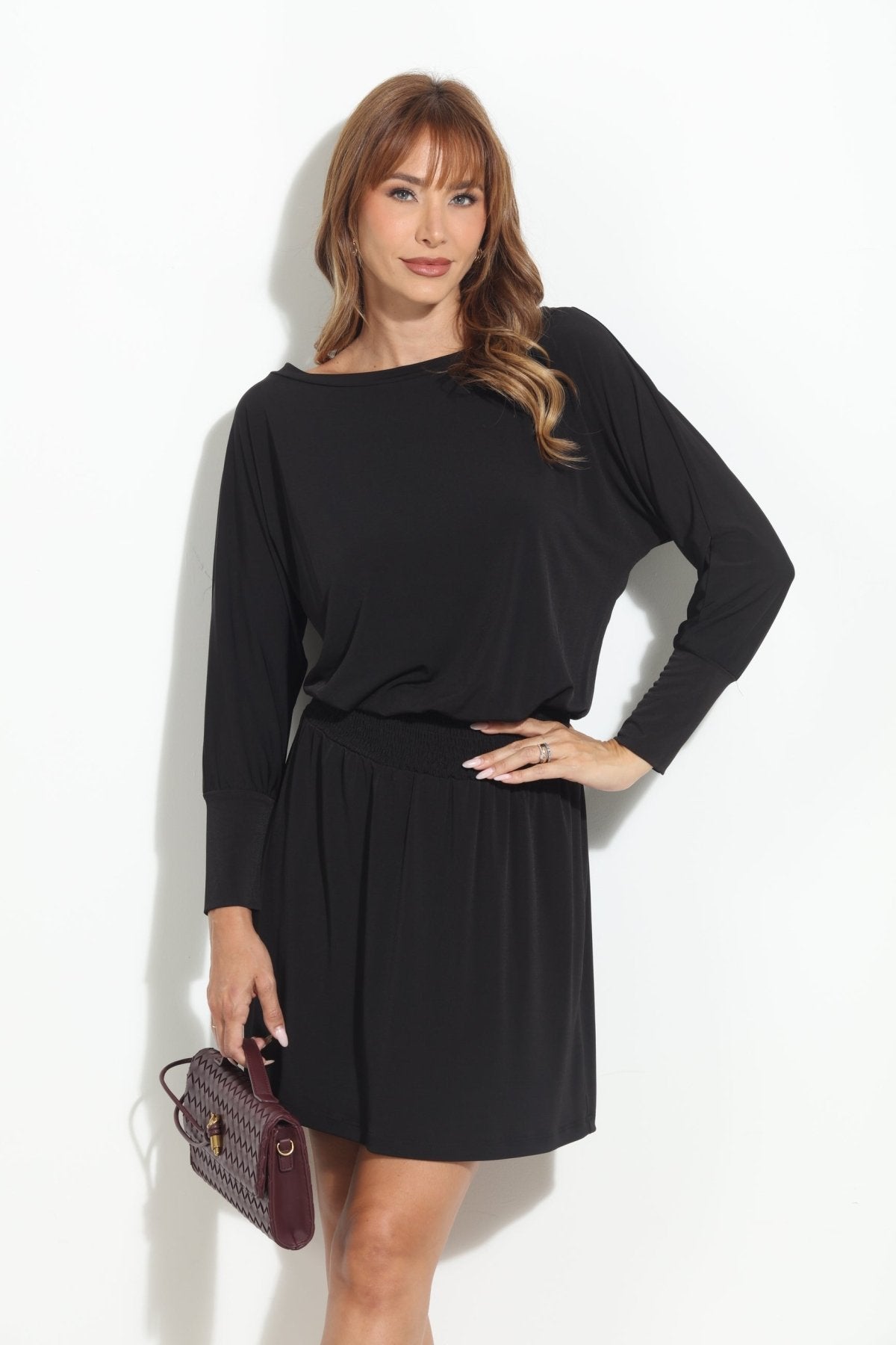 Black Stretch Dropwaist Dress-BEST SELLER