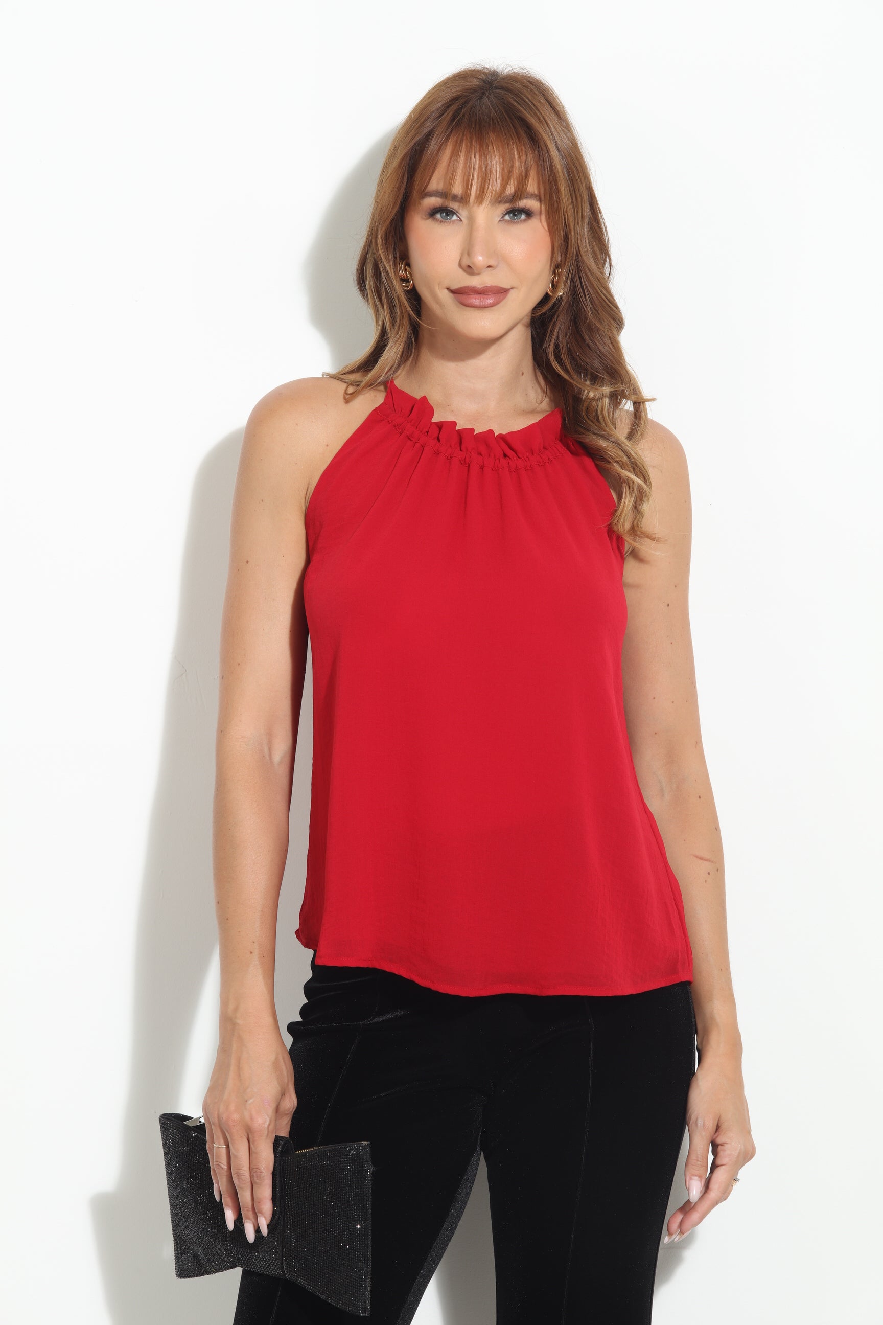 Merlot Chiffon Halter Top-BEST SELLER