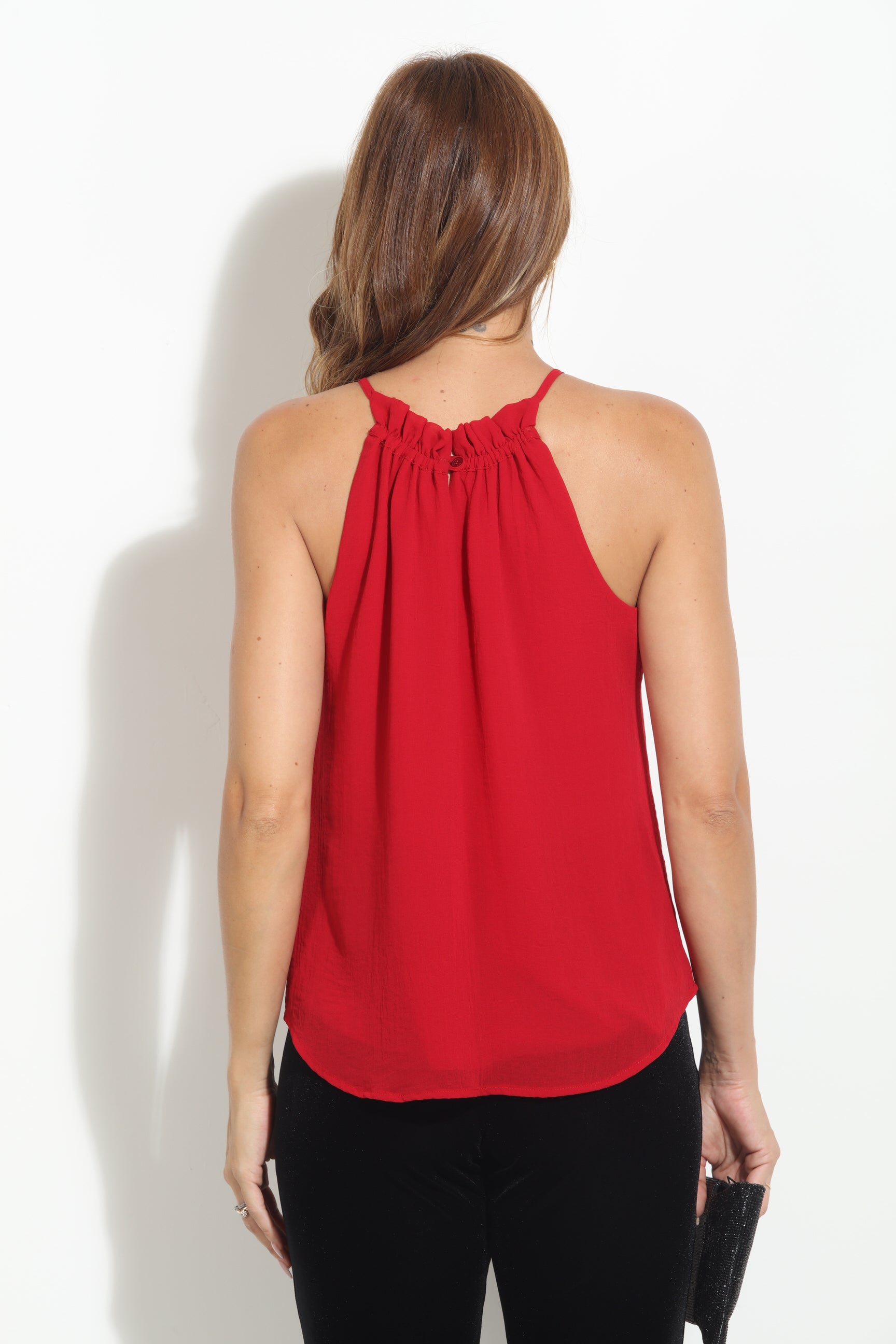 Merlot Chiffon Halter Top-BEST SELLER