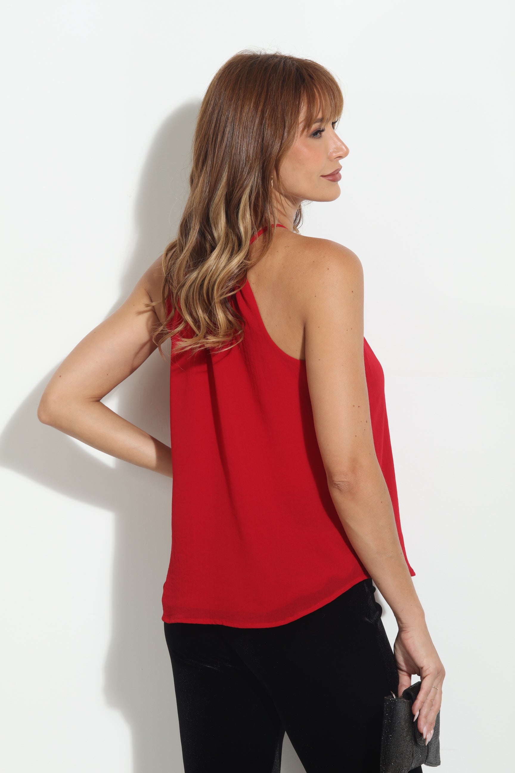 Merlot Chiffon Halter Top-BEST SELLER