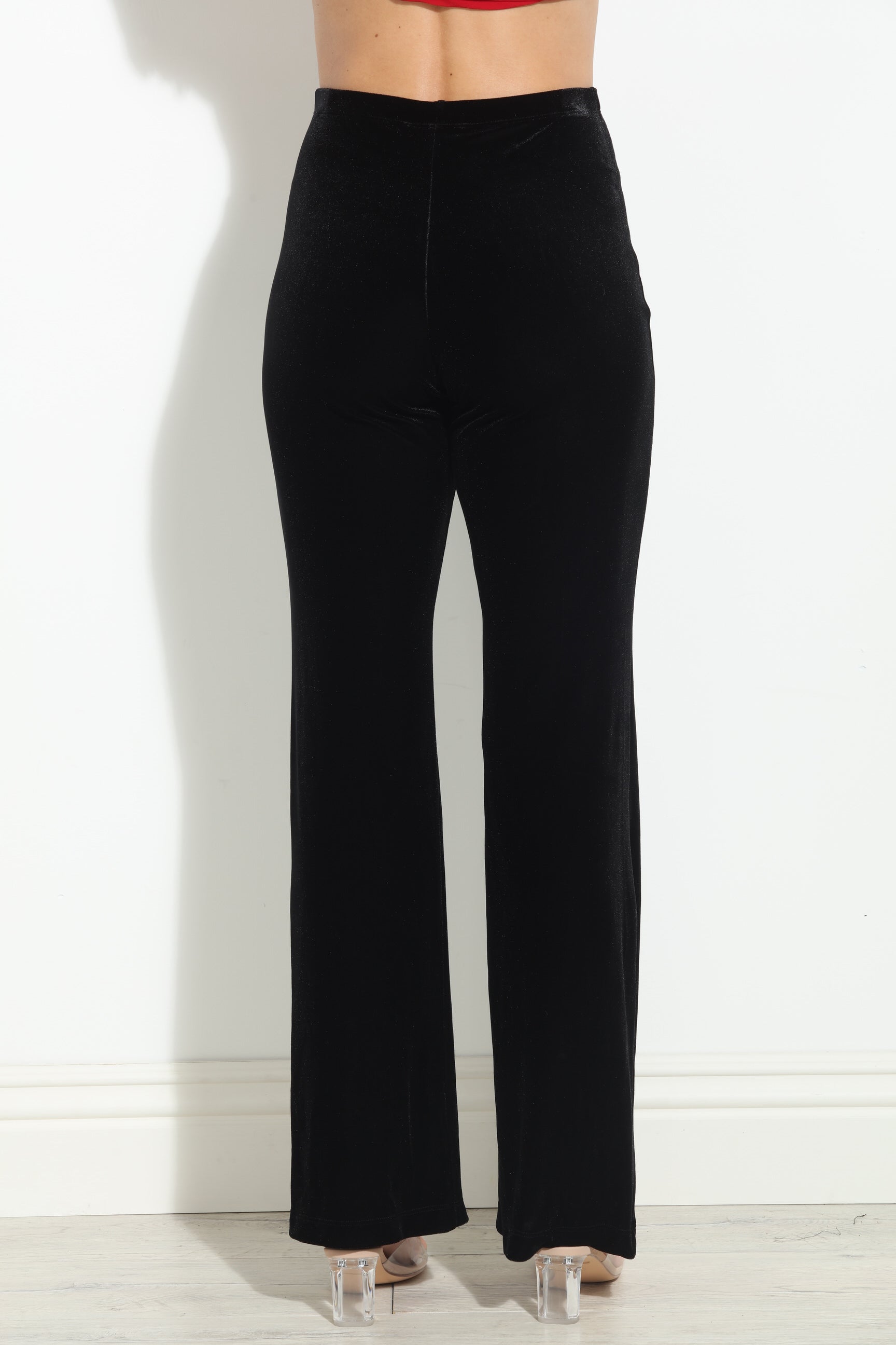 Black Velvet Palazzo Leg Pants-BEST SELLER