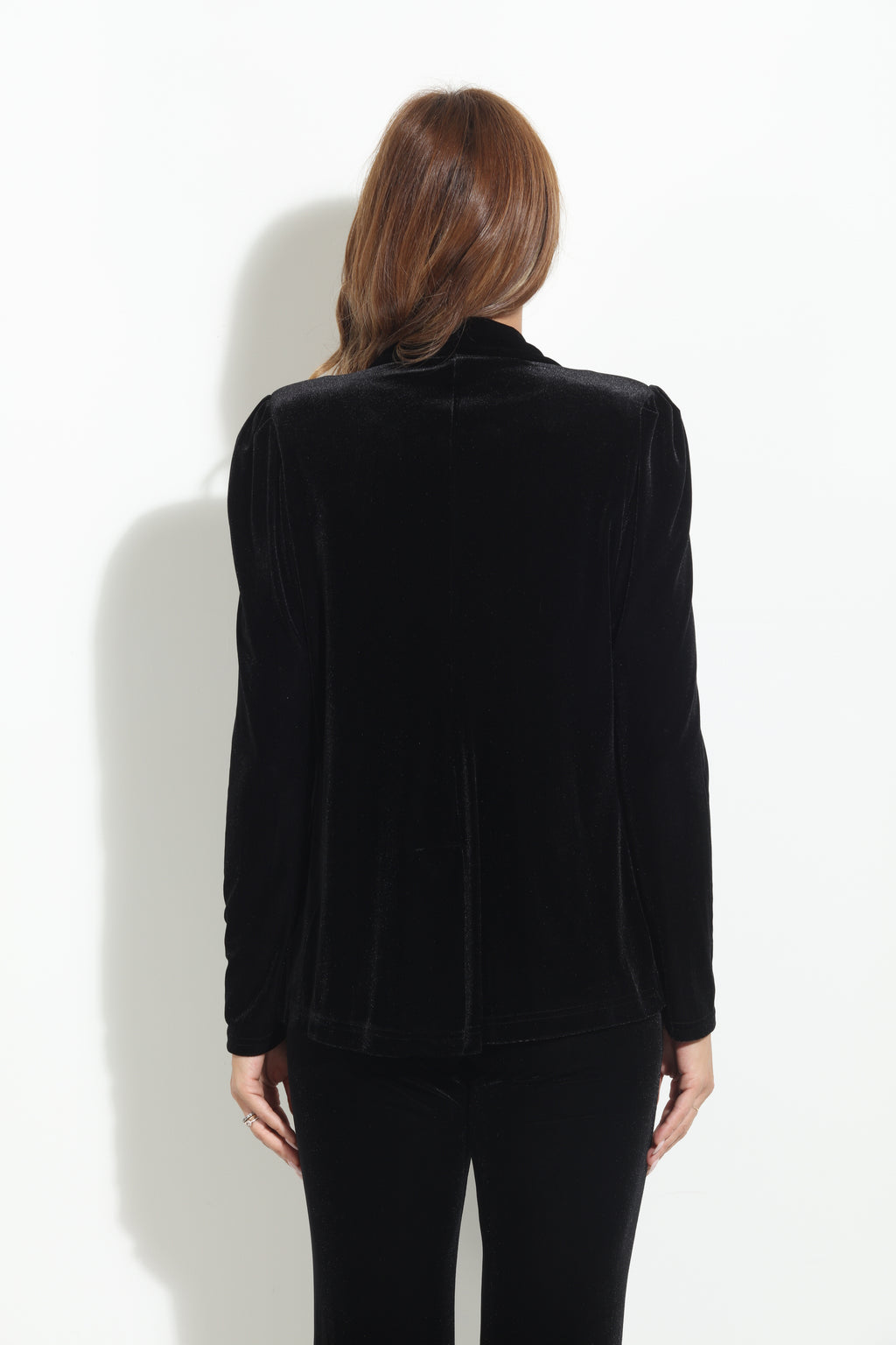 Black Velvet Shirred Blazer-BEST SELLER