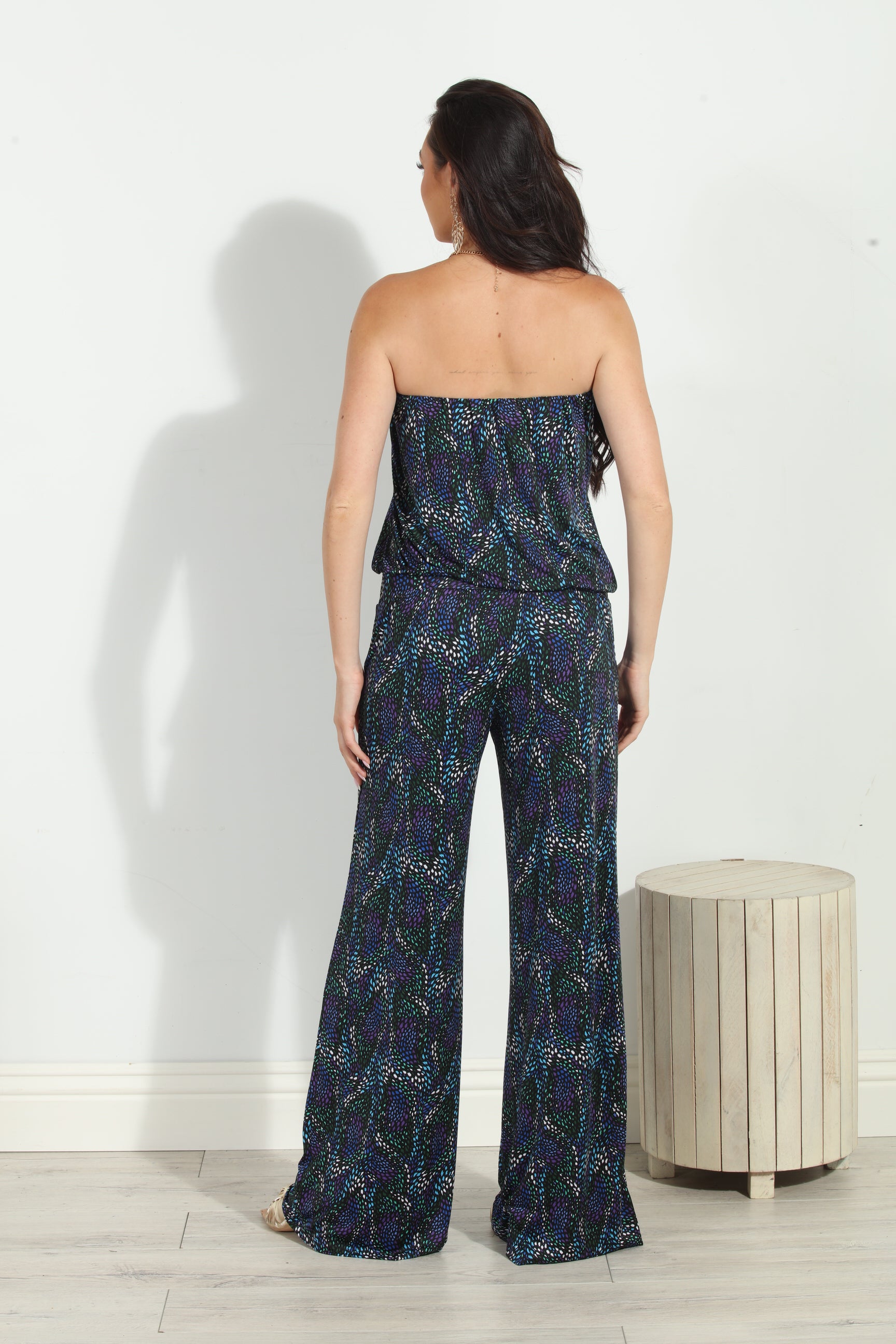 Zayne Stretch Strapless Dropwaist Jumpsuit-FINAL SALE