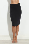Black Soft Stretch Pencil Skirt