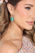 Jade and Gold Teardrop Earrings