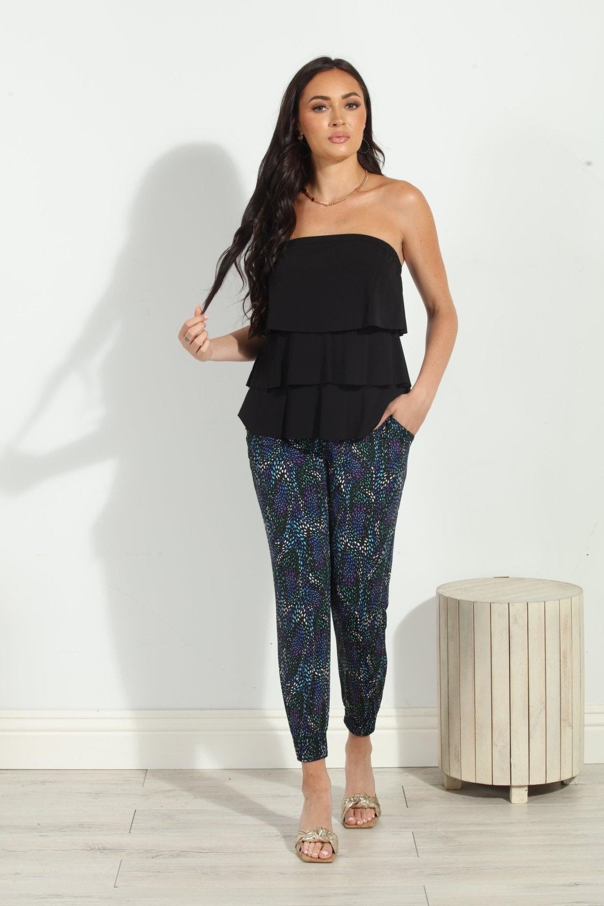 Black Ruffle Tube Top-BEST SELLER