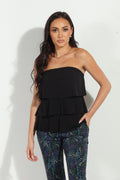 Black Ruffle Tube Top-BEST SELLER