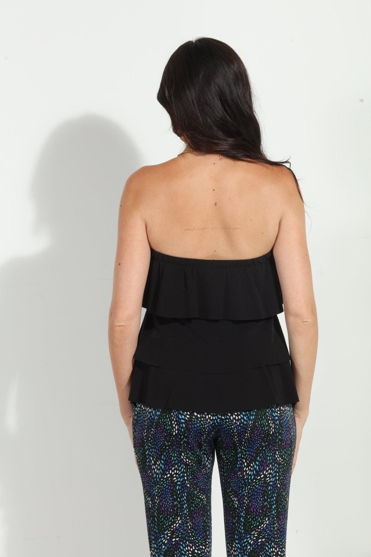 Black Ruffle Tube Top-BEST SELLER