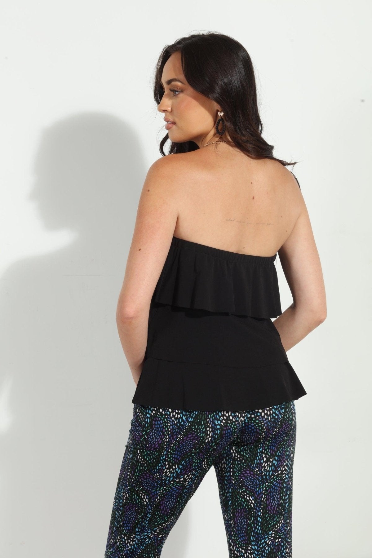 Black Ruffle Tube Top-BEST SELLER