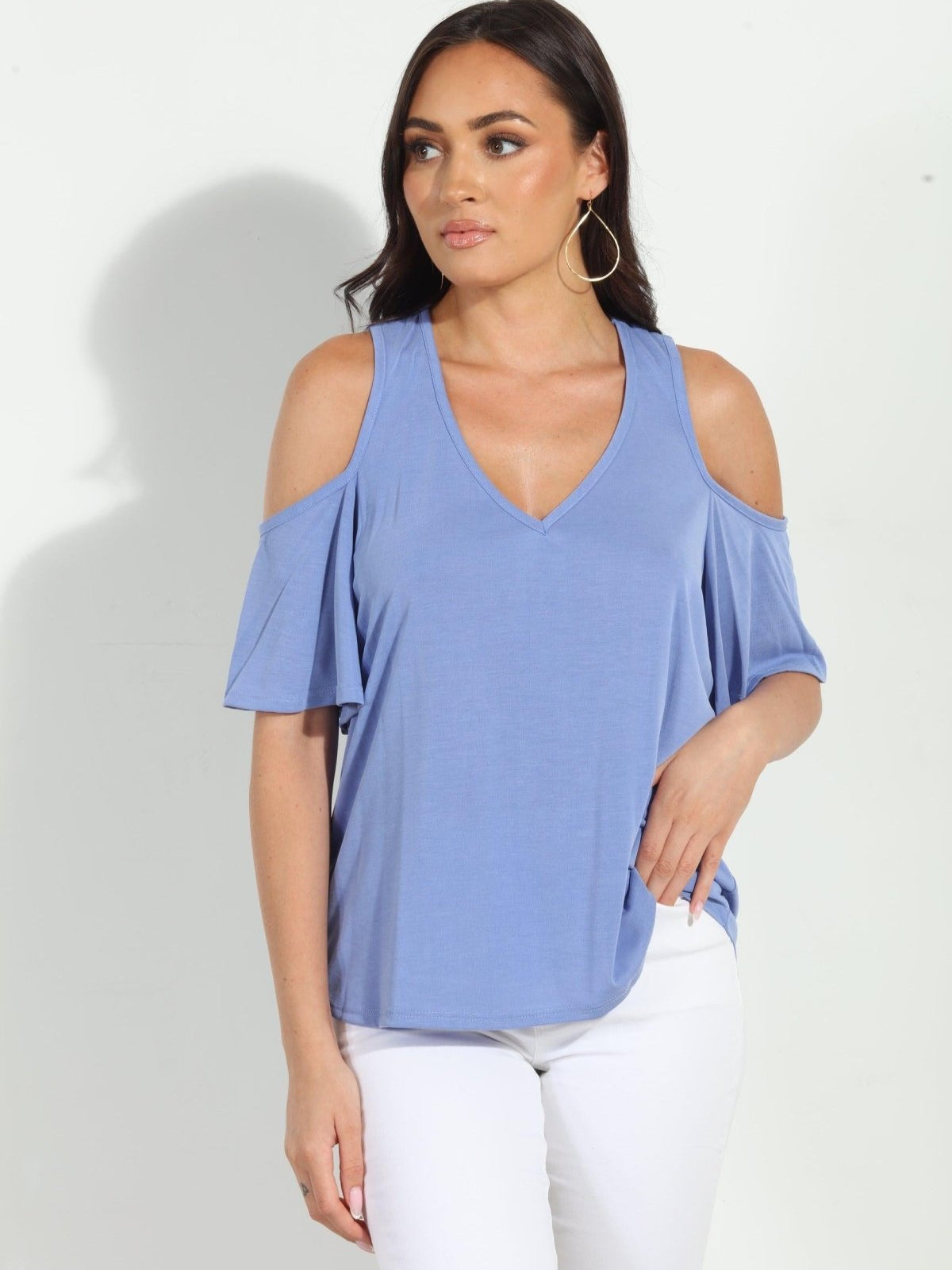 Peri Cupro Cold Shoulder Tee-FINAL SALE
