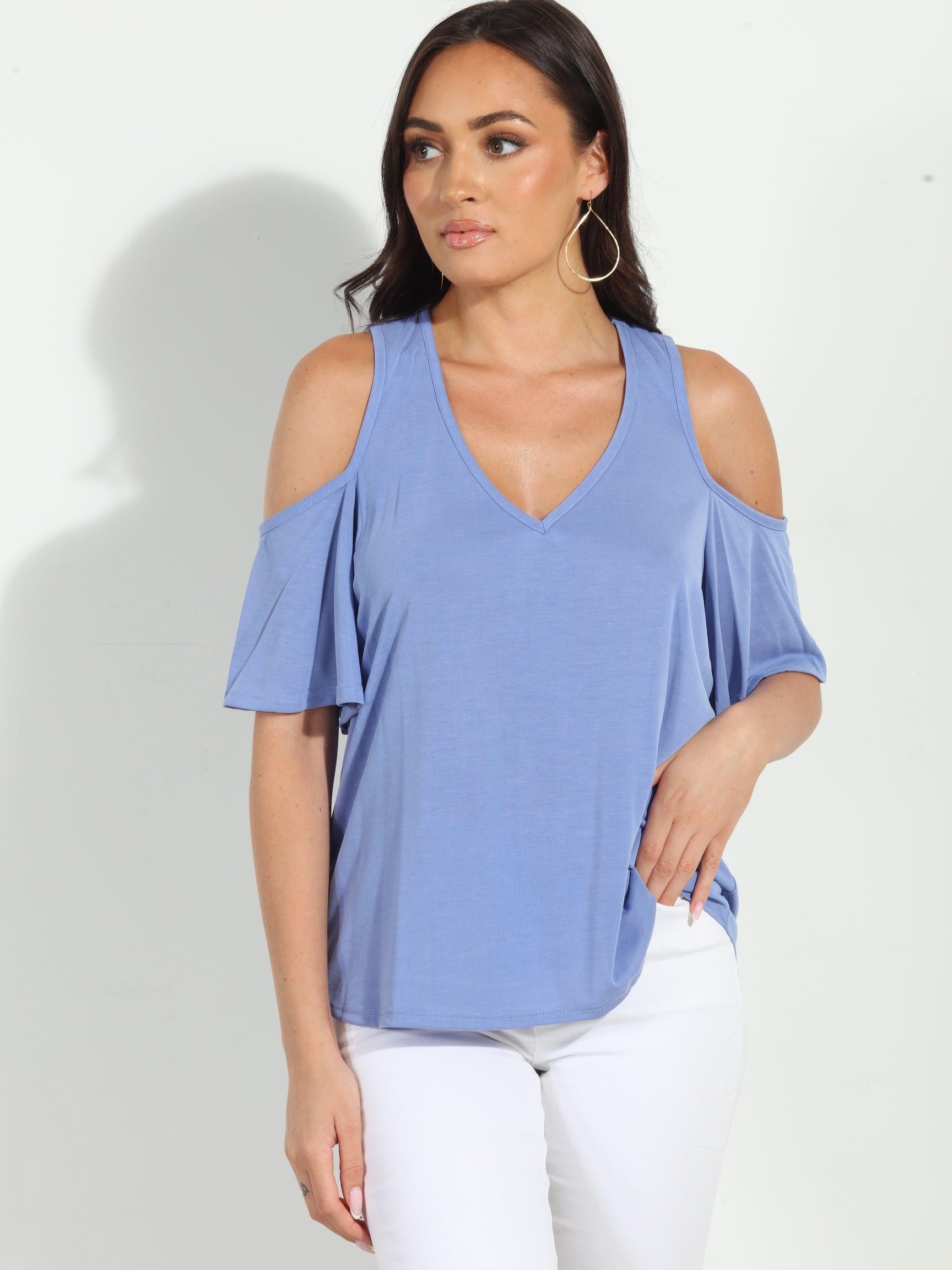 Peri Cupro Cold Shoulder Tee-FINAL SALE