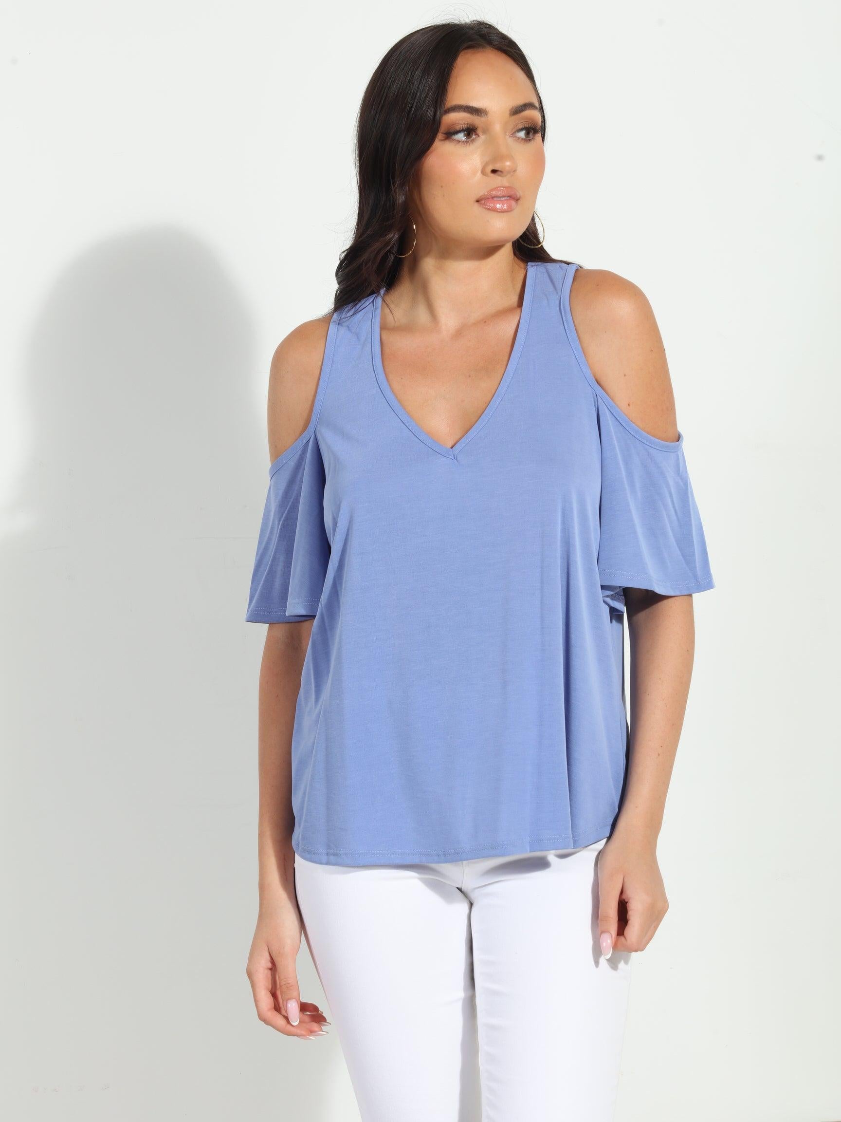 Peri Cupro Cold Shoulder Tee-FINAL SALE