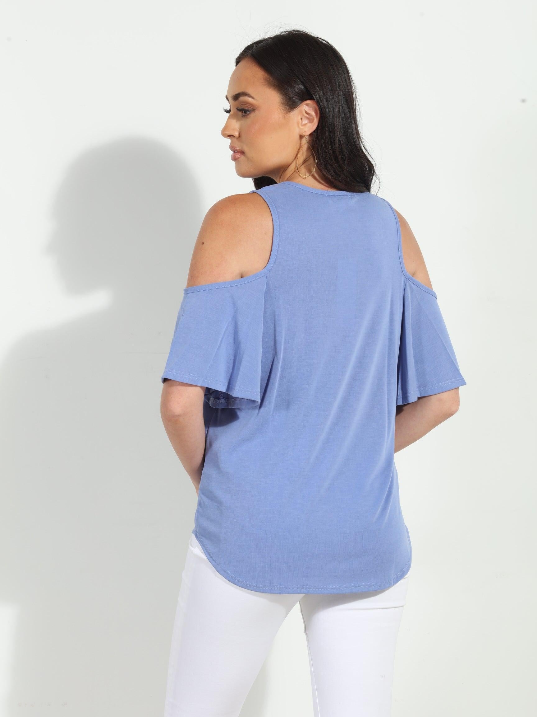 Peri Cupro Cold Shoulder Tee-FINAL SALE