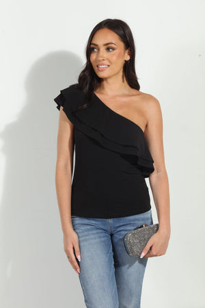 One Shoulder Ruffle Top