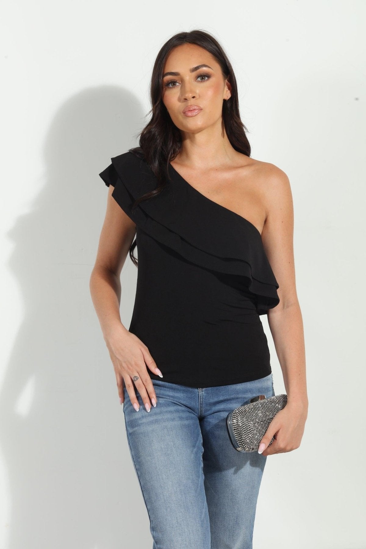 One Shoulder Ruffle Top