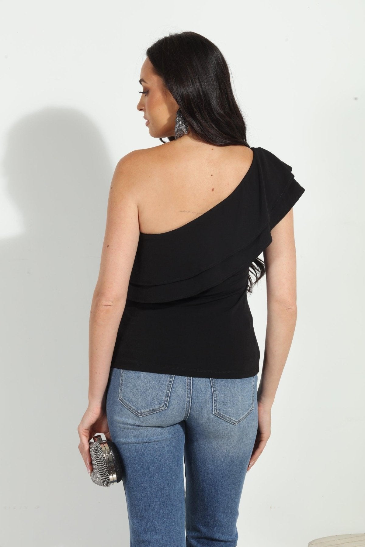 One Shoulder Ruffle Top
