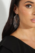 Metallic Leaf Statement Earrings