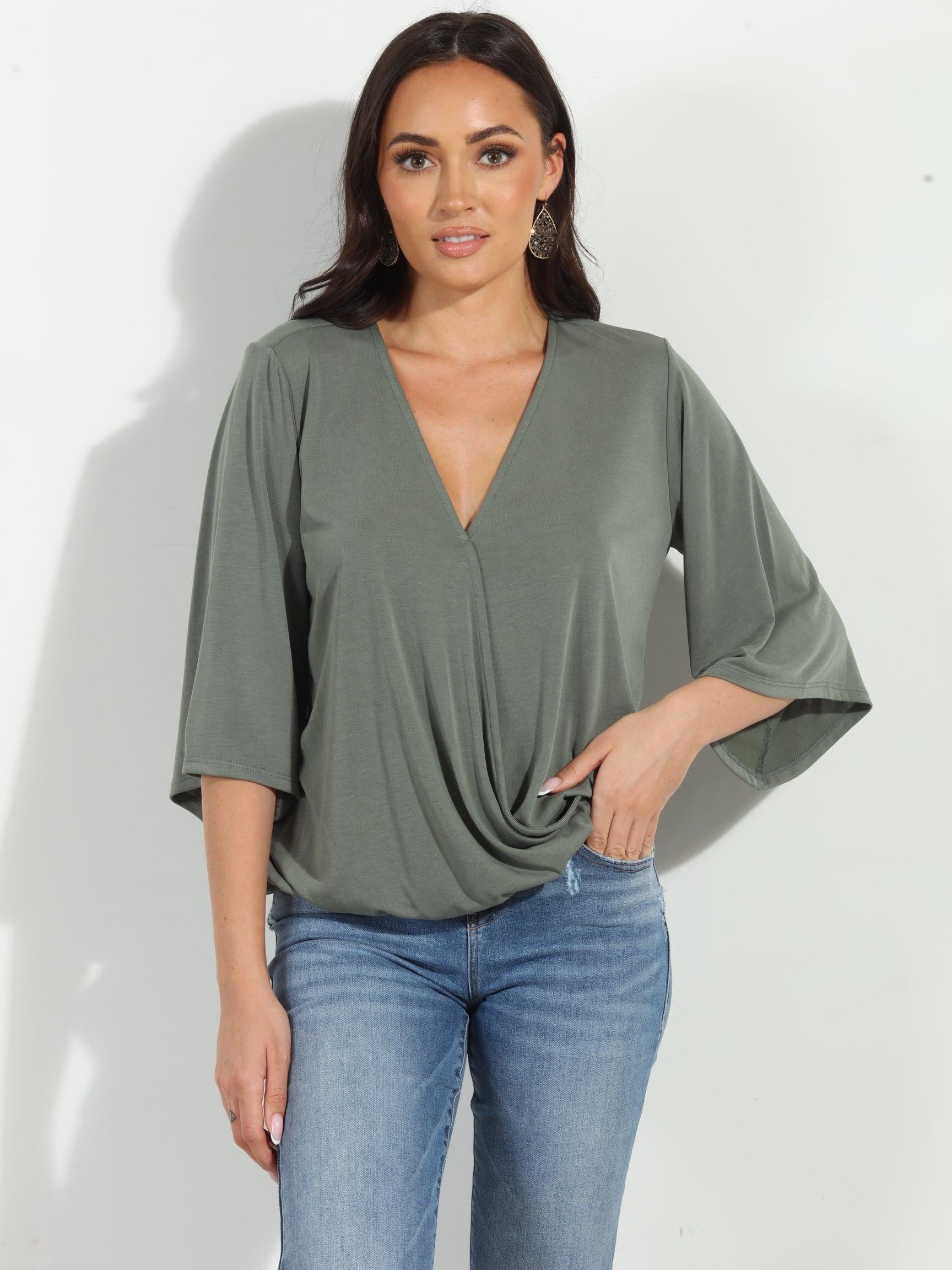 Verdina Cupro Surplice Top-BEST SELLER