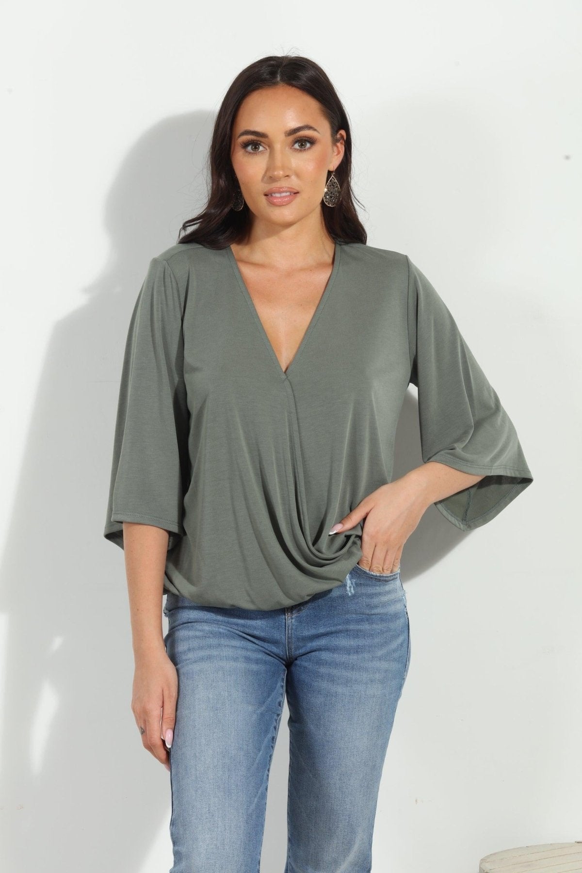 Verdina Cupro Surplice Top-BEST SELLER