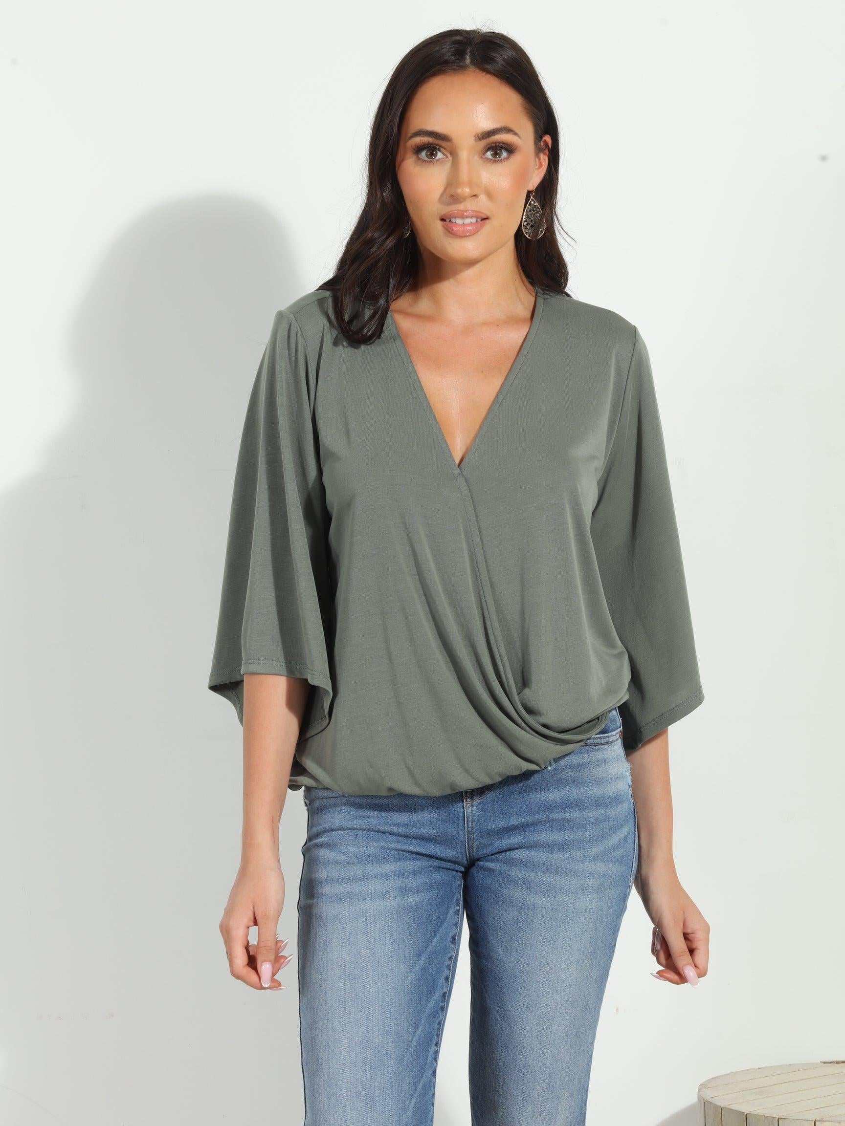 Verdina Cupro Surplice Top-BEST SELLER