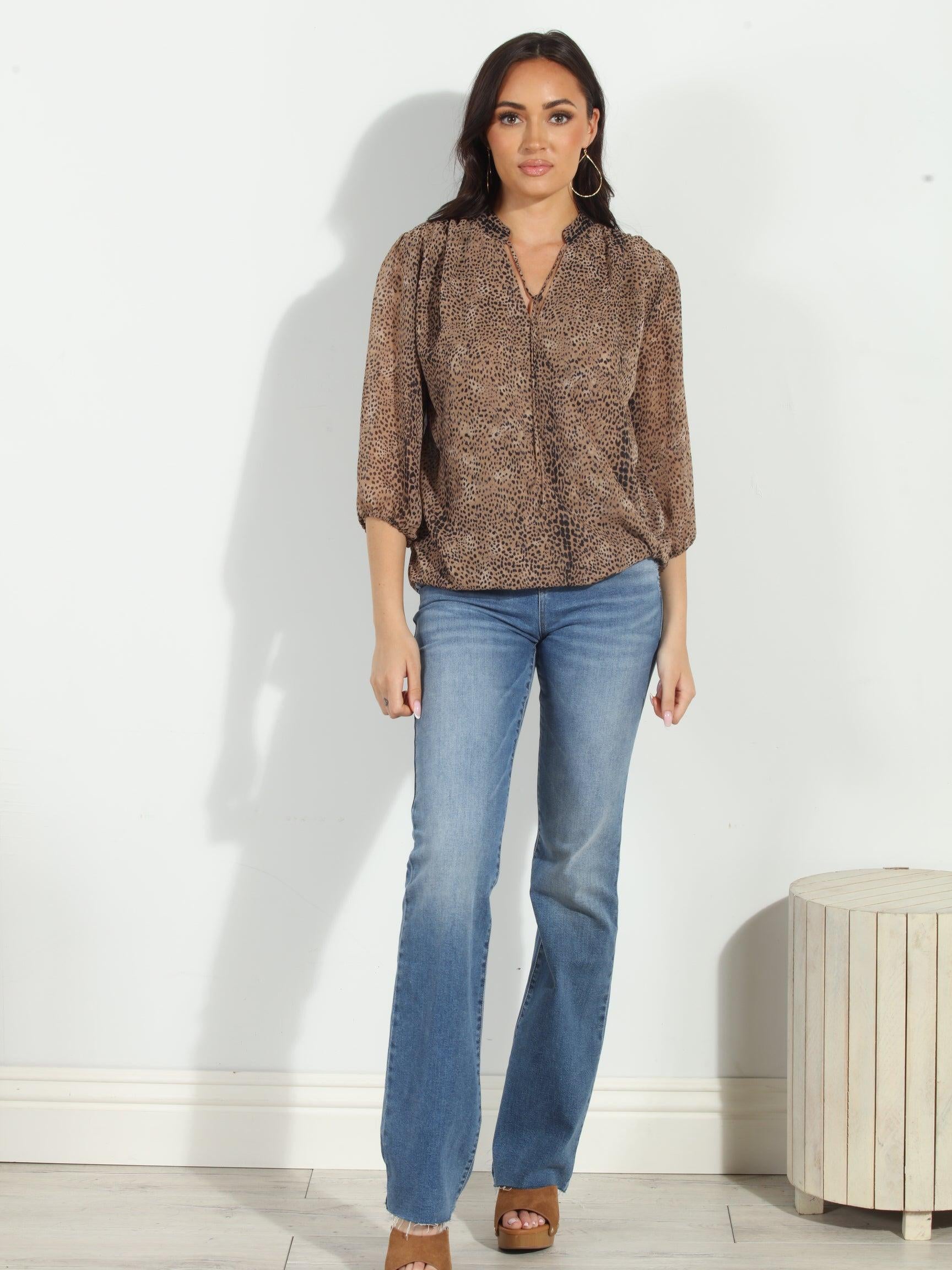 Carmelo 3/4 Sleeve Surplice Blouse-BEST SELLER