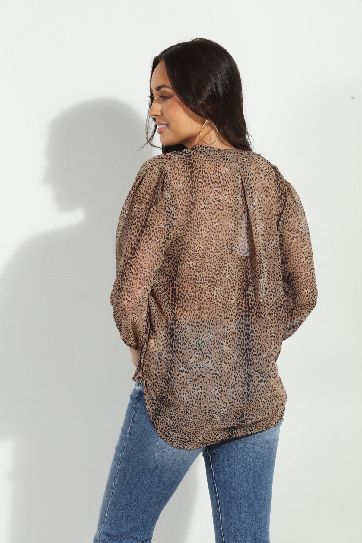 Carmelo 3/4 Sleeve Surplice Blouse-FINAL SALE